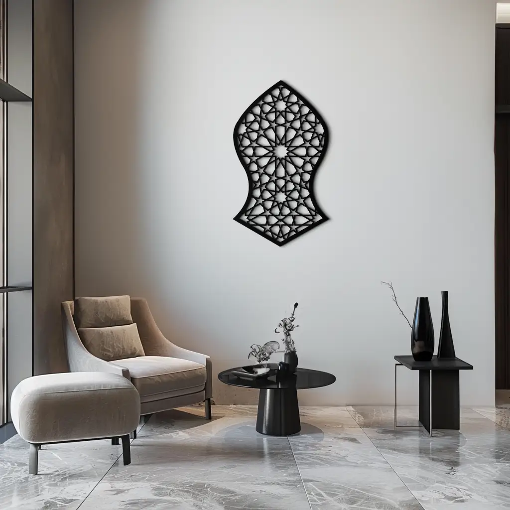 Seljuk Pattern Metal Wall Art – Timeless Geometric Elegance - KAF245