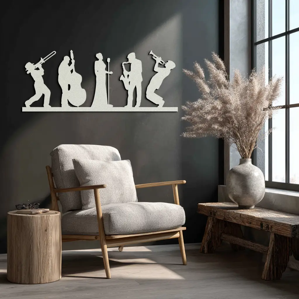 Jazz Band Metal Wall Art - Modern Musician Silhouette Decor- KAF254