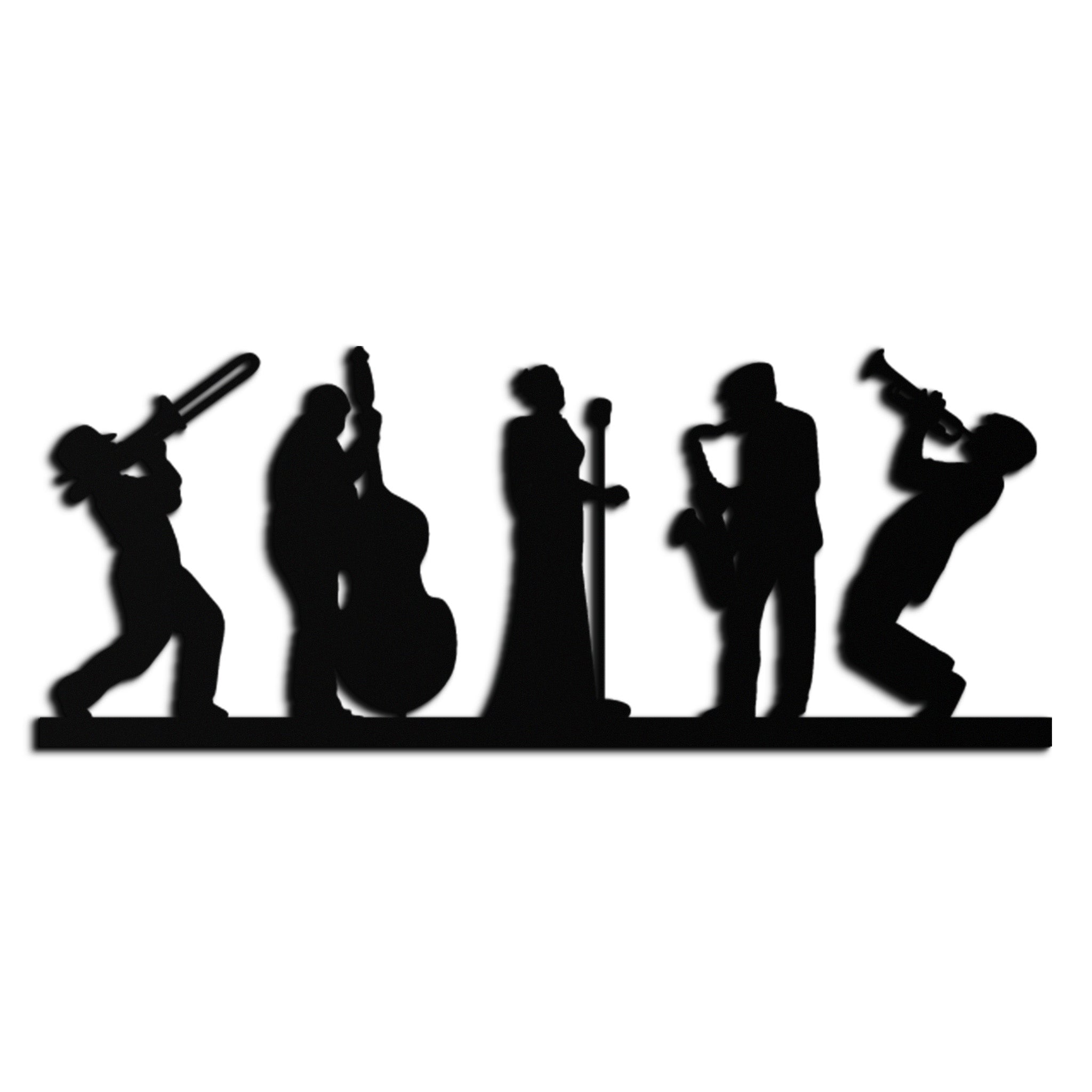 Jazz Band Metal Wall Art - Modern Musician Silhouette Decor- KAF254