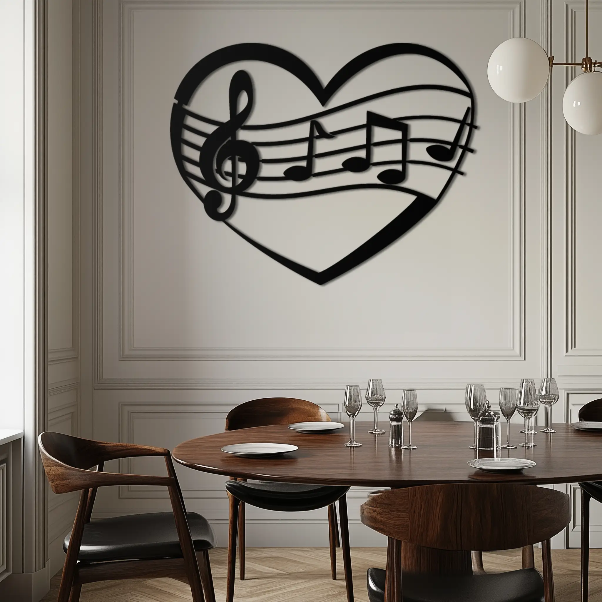 Musical Heart Metal Wall Art - Music Lover’s Home Decor- KAF256