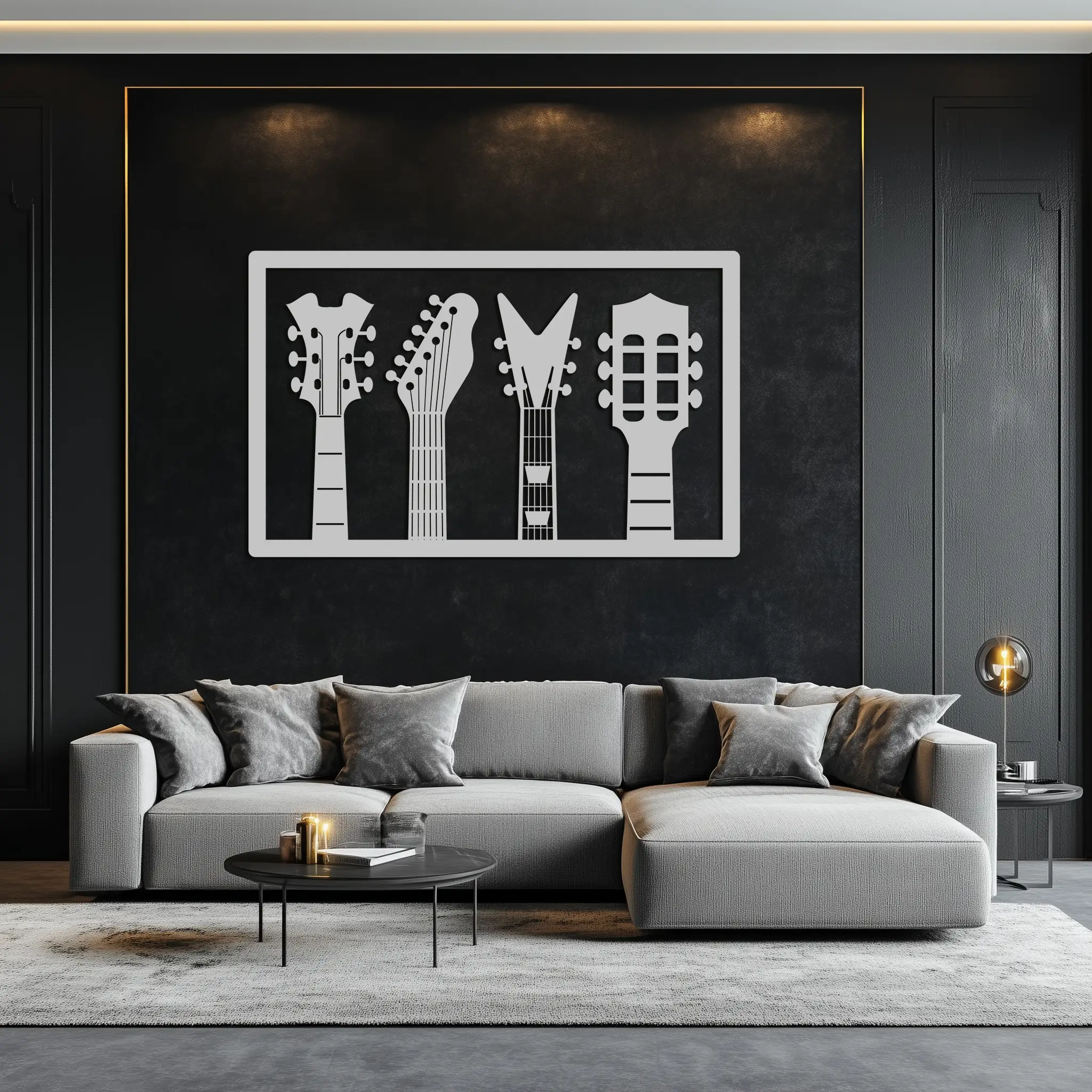 Guitar Neck Metal Wall Art - Modern Music Lover’s Decor- KAF258