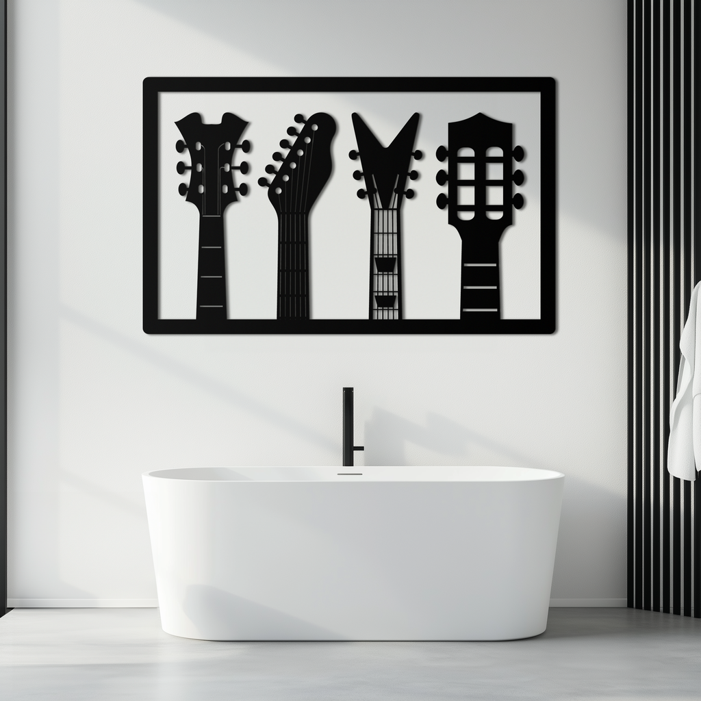 Guitar Neck Metal Wall Art - Modern Music Lover’s Decor- KAF258