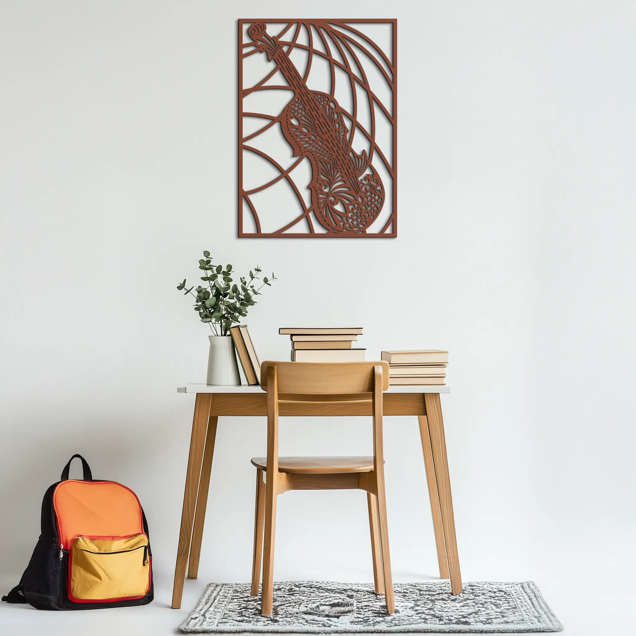 Ornamental Violin Metal Wall Art - Musical Instrument Decor- KAF259