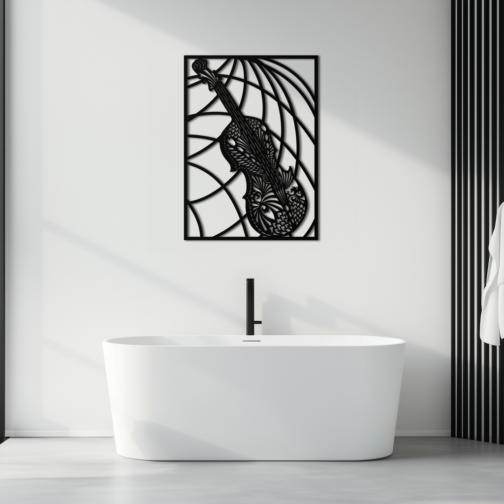 Ornamental Violin Metal Wall Art - Musical Instrument Decor- KAF259