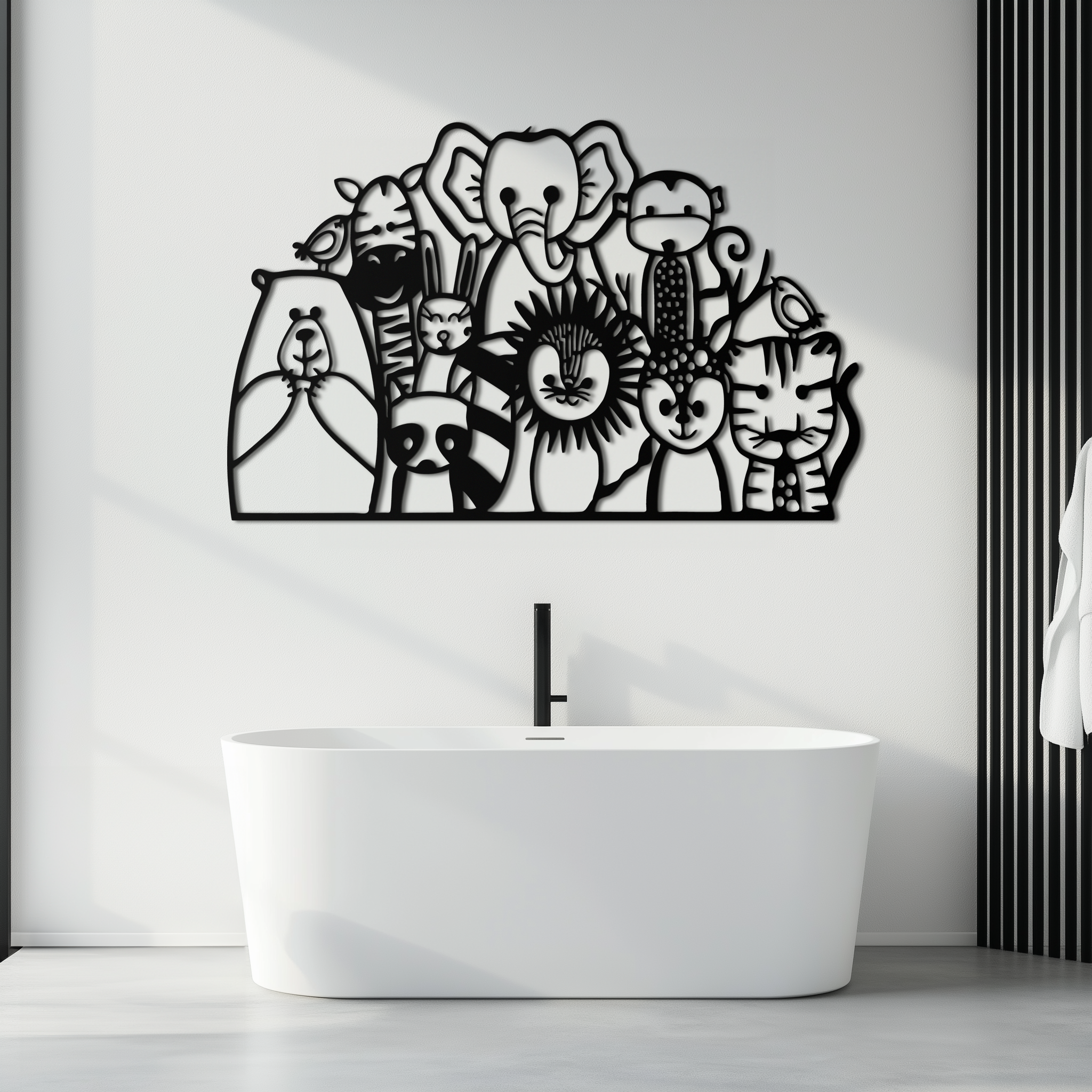 Cute Animal Metal Wall Art – Jungle & Safari Theme - KAF269