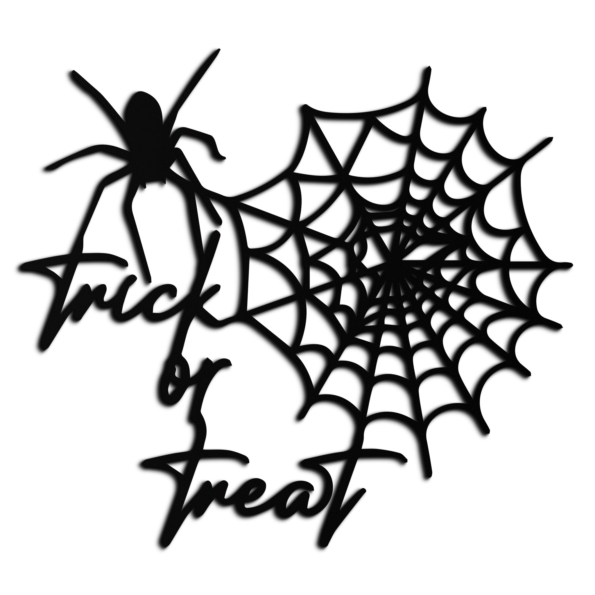 "Trick or Treat" Halloween Metal Wall Art – Spider Web Design- KAF278