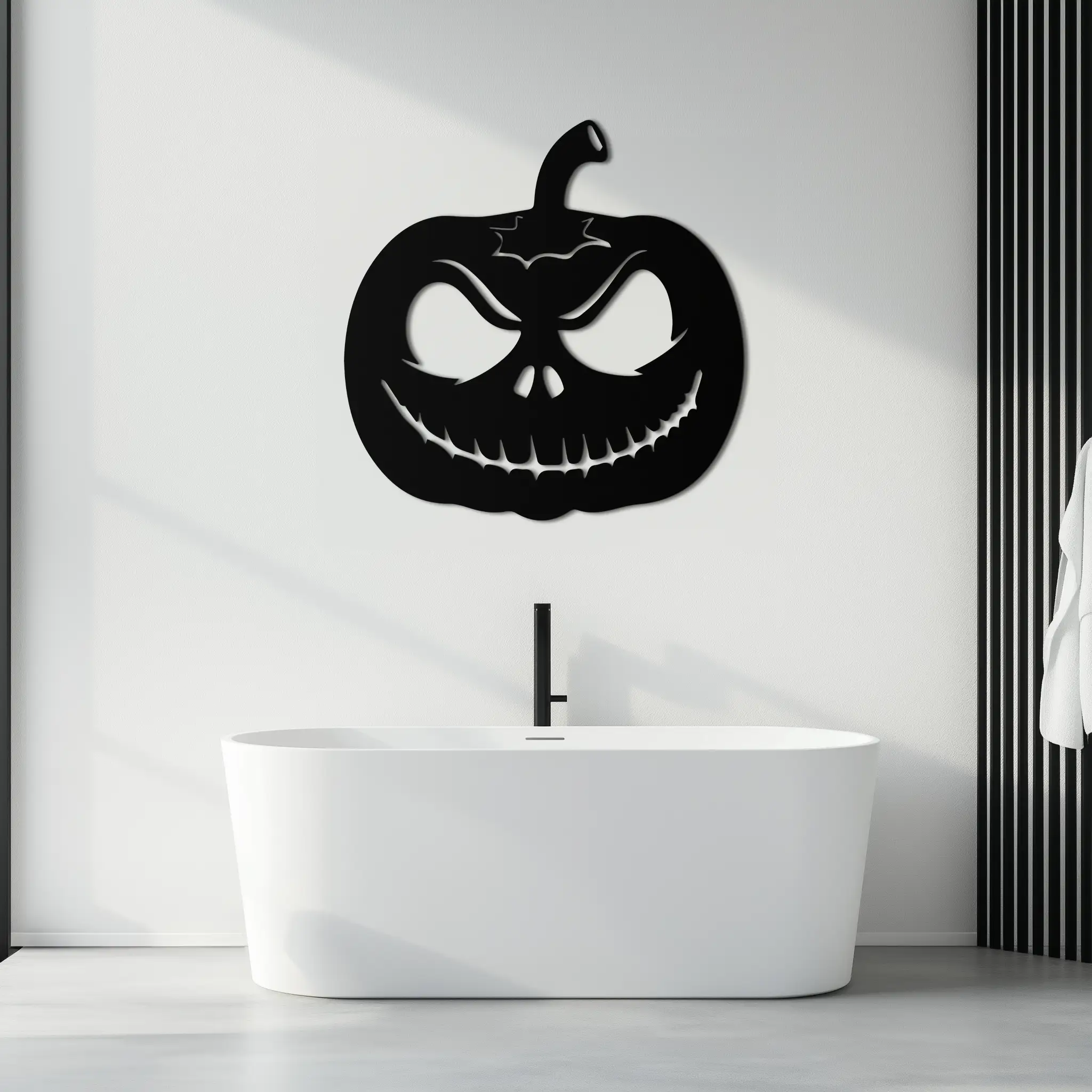 Pumpkin Metal Wall Art – Halloween Jack-O'-Lantern Decor- KAF282
