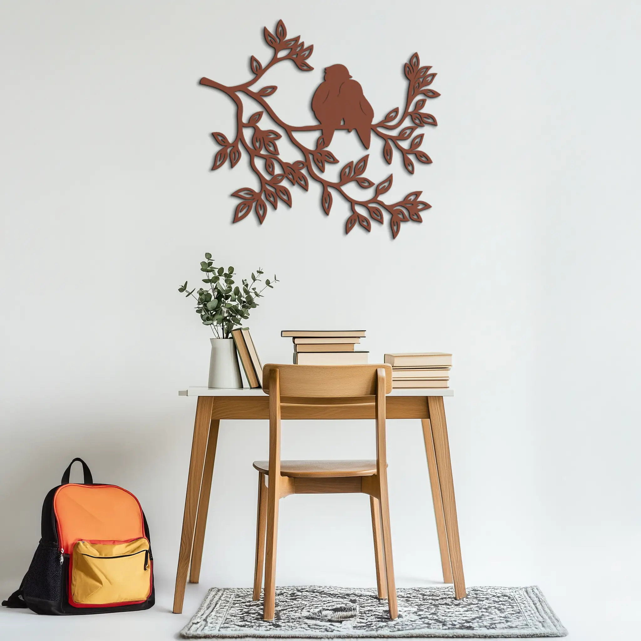 Love Birds Metal Wall Art - Romantic Silhouette Decor- KAF284