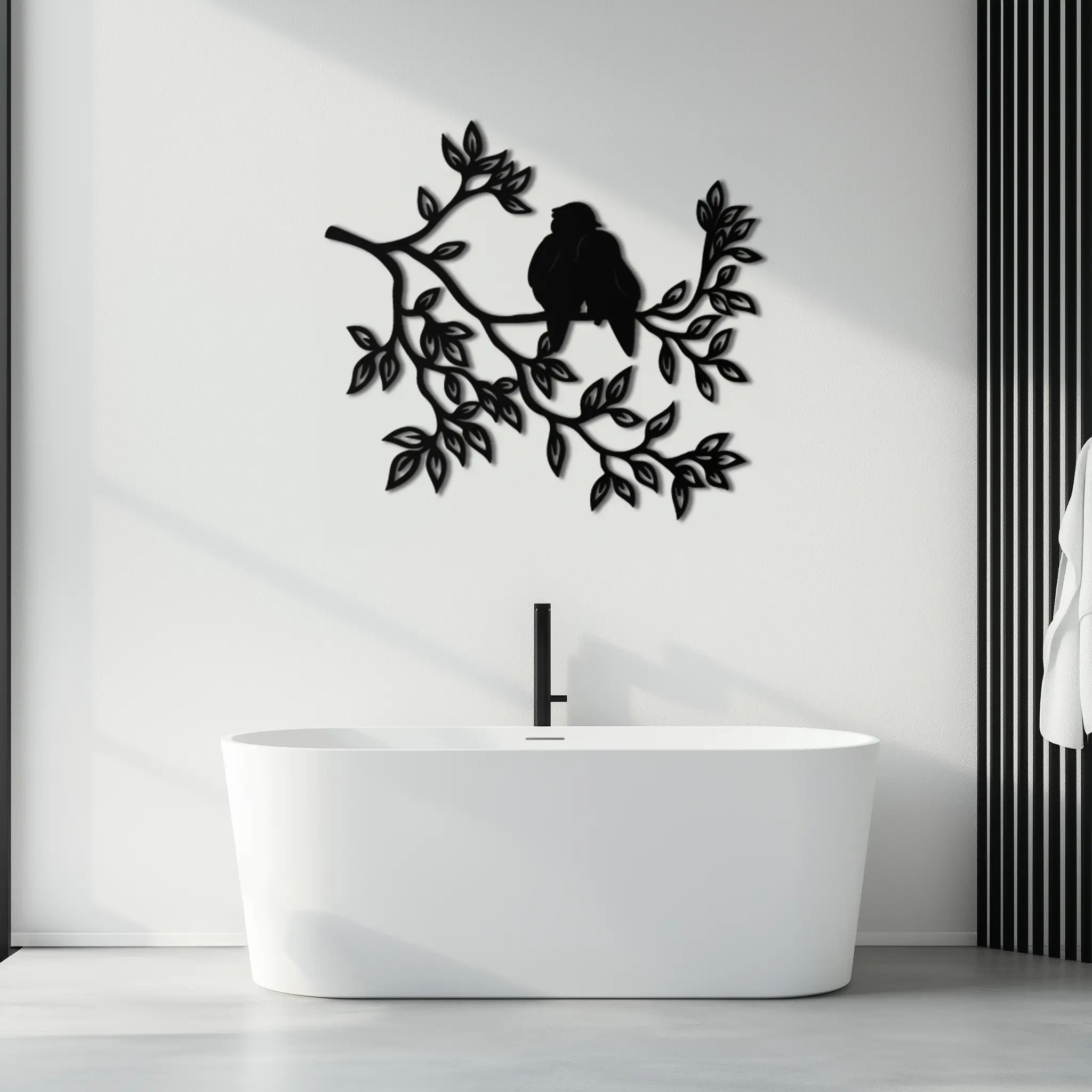 Love Birds Metal Wall Art - Romantic Silhouette Decor- KAF284