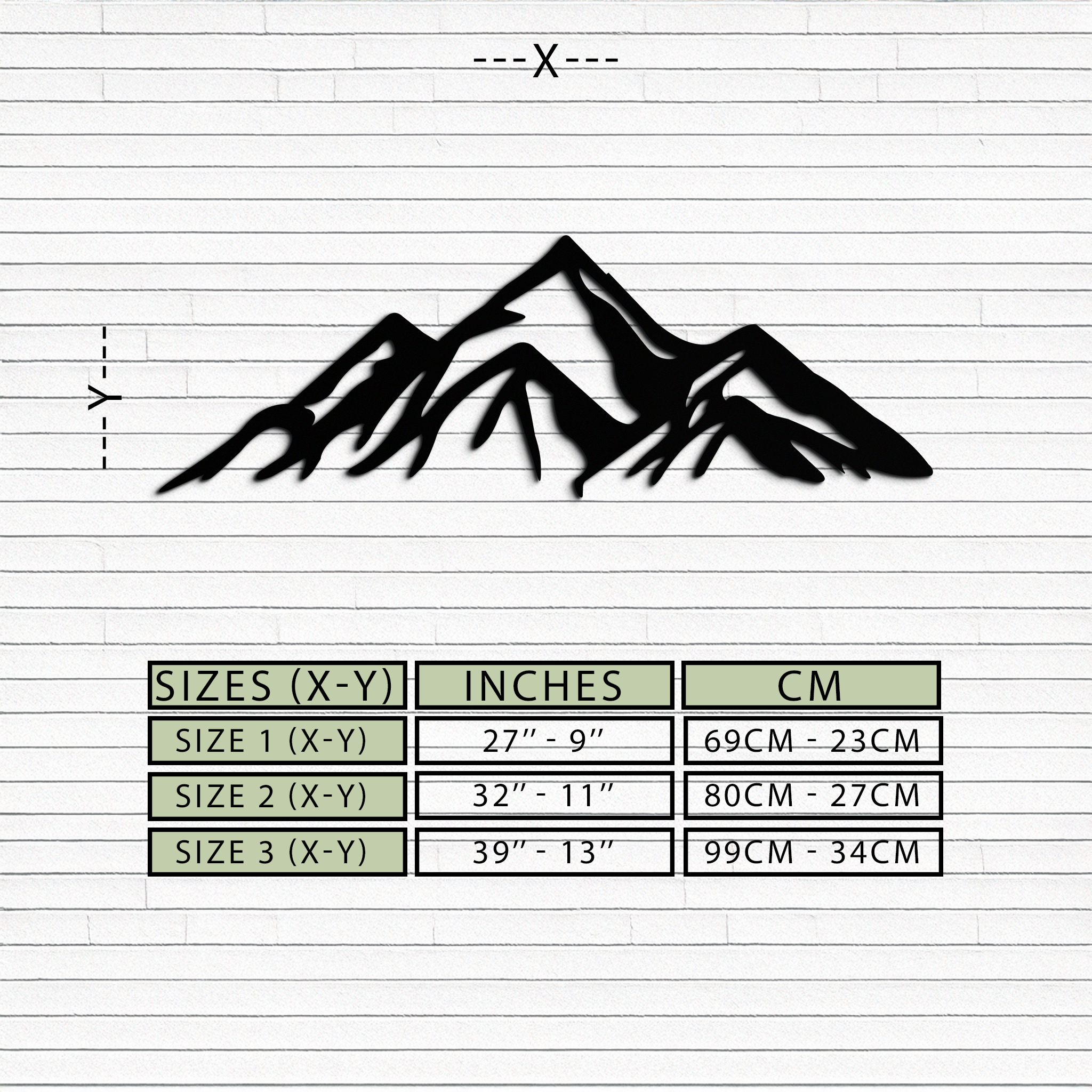Mountain Metal Wall Art - Majestic Peak Silhouette Decor- KAF286
