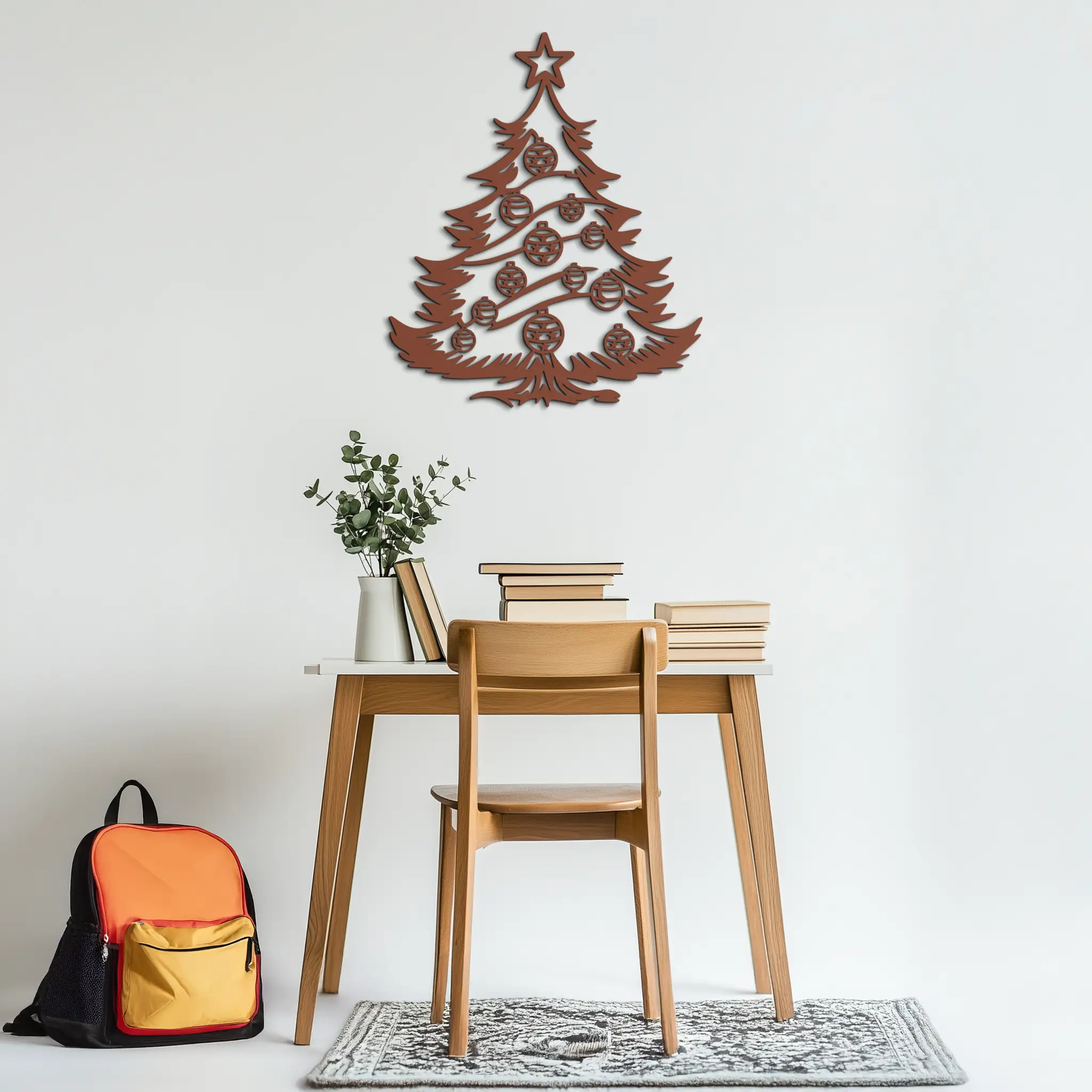 Christmas Tree Metal Wall Art - Festive Holiday Decoration- KAF296