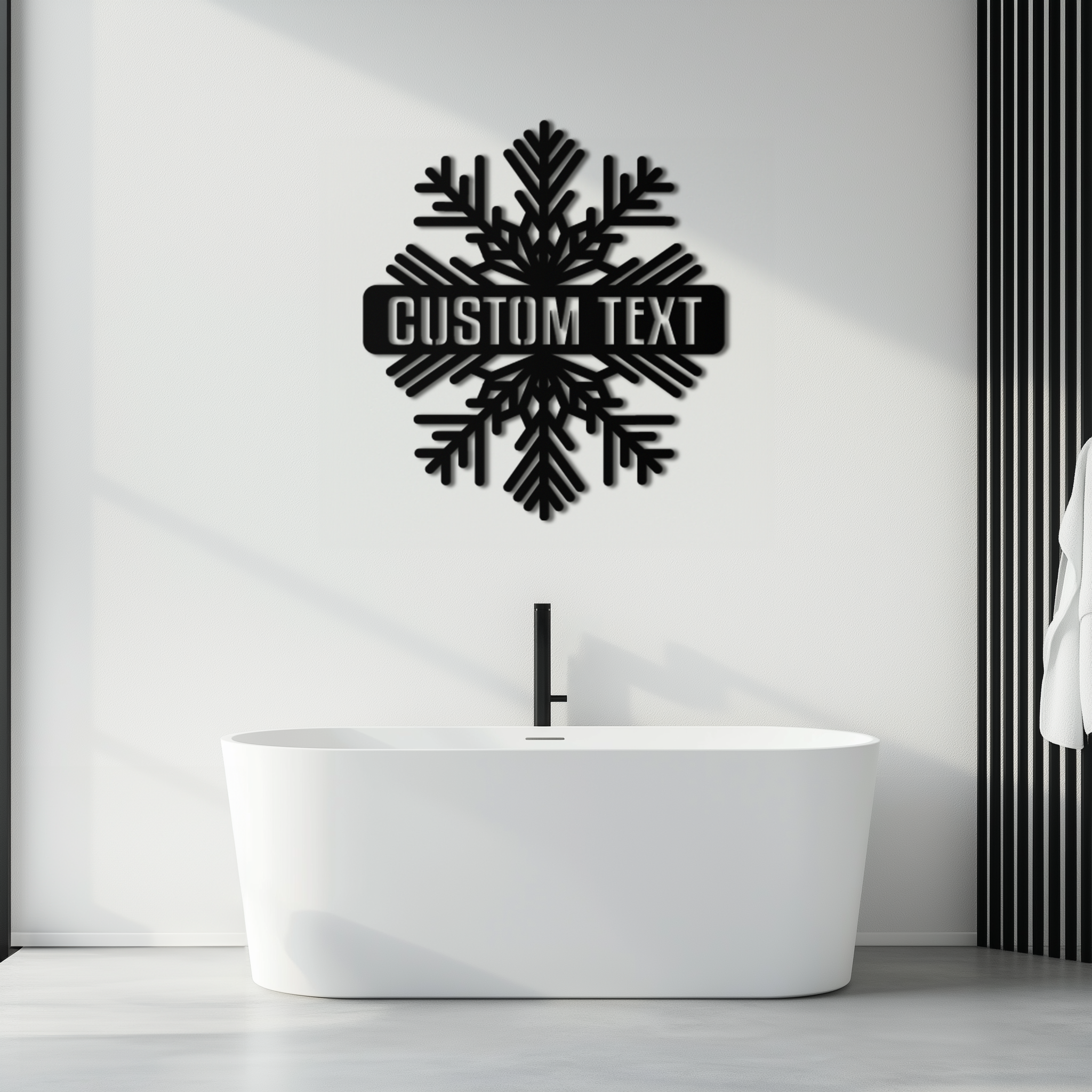 Custom Snowflake Metal Wall Art - Personalized Winter Decor- KAF297