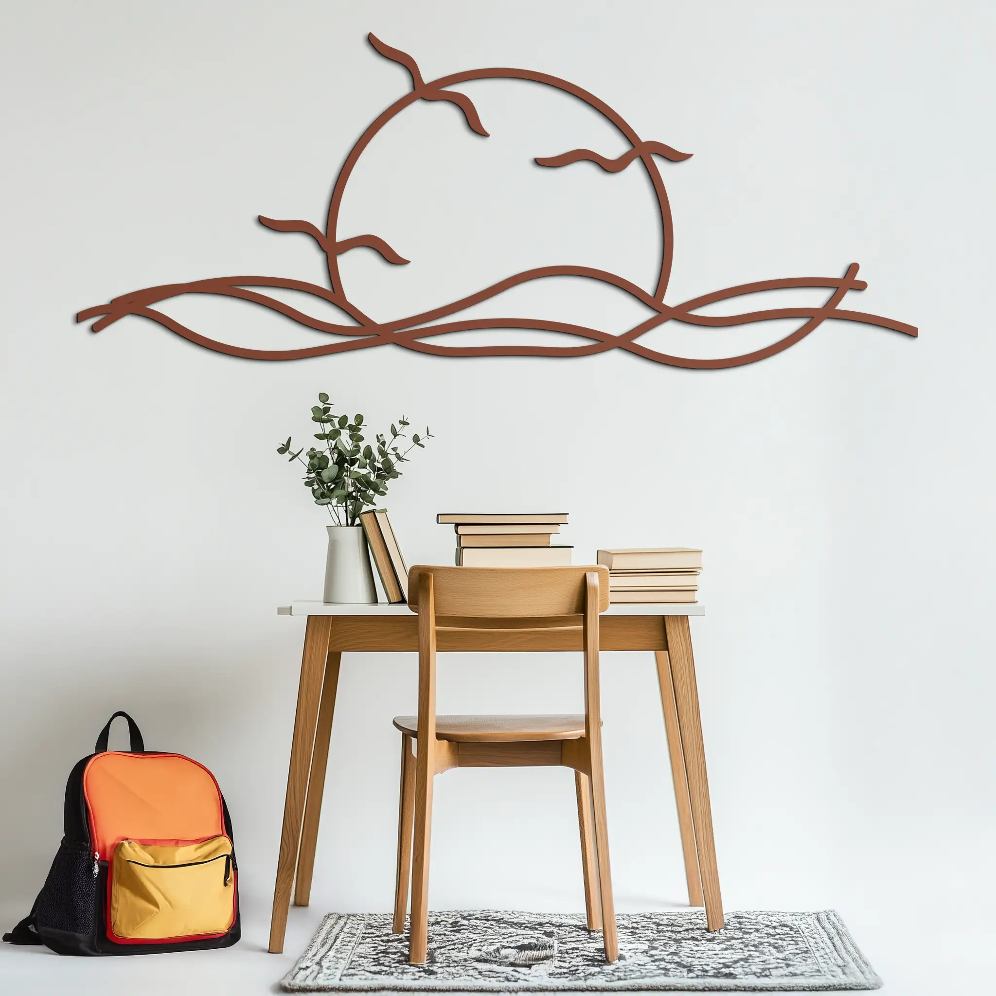 Sunset Metal Wall Art – Sunset Silhouette Steel Decor for Nature-Inspired Interiors- KAF331