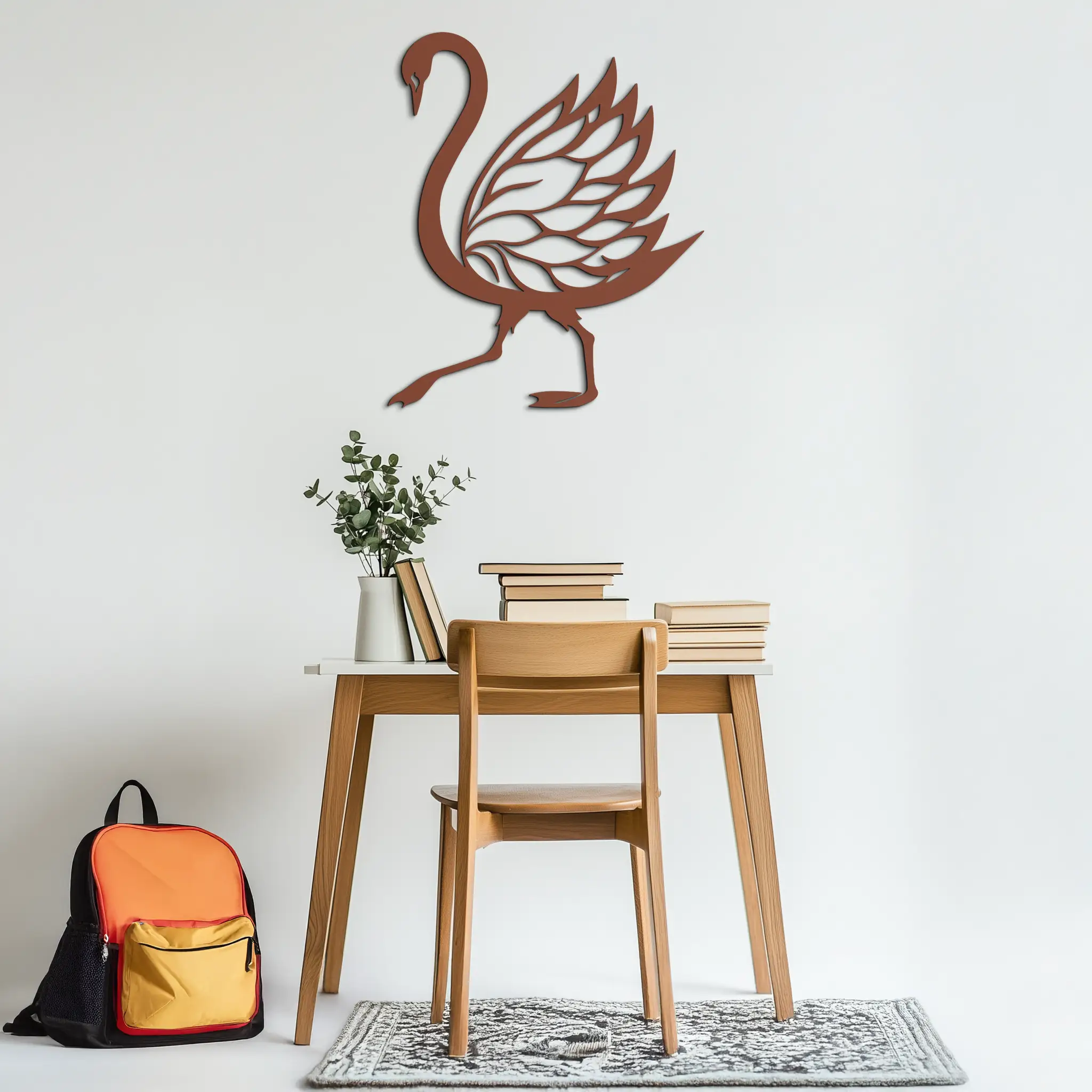 Swan Metal Wall Art – Graceful Swan Silhouette Steel Decor for Elegant and Nature-Inspired Spaces- KAF335
