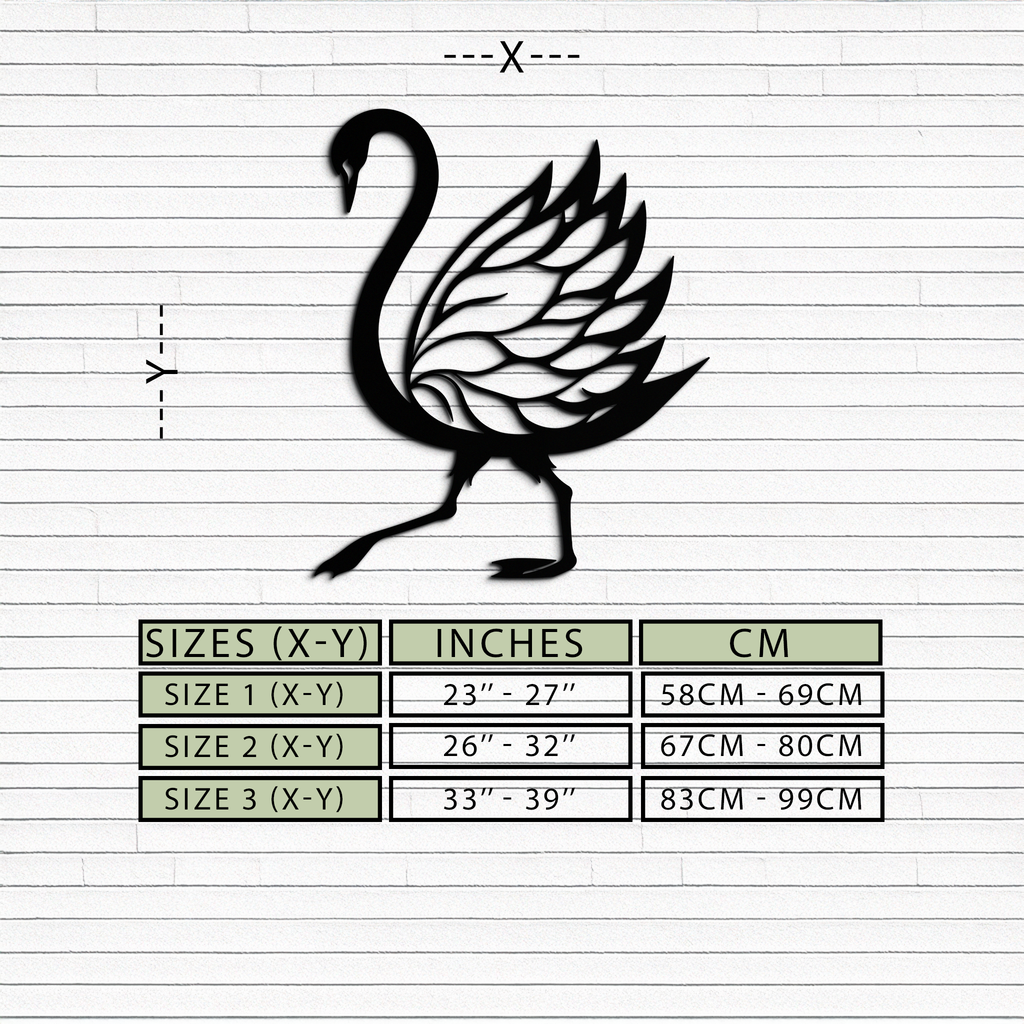 Swan Metal Wall Art – Graceful Swan Silhouette Steel Decor for Elegant and Nature-Inspired Spaces- KAF335