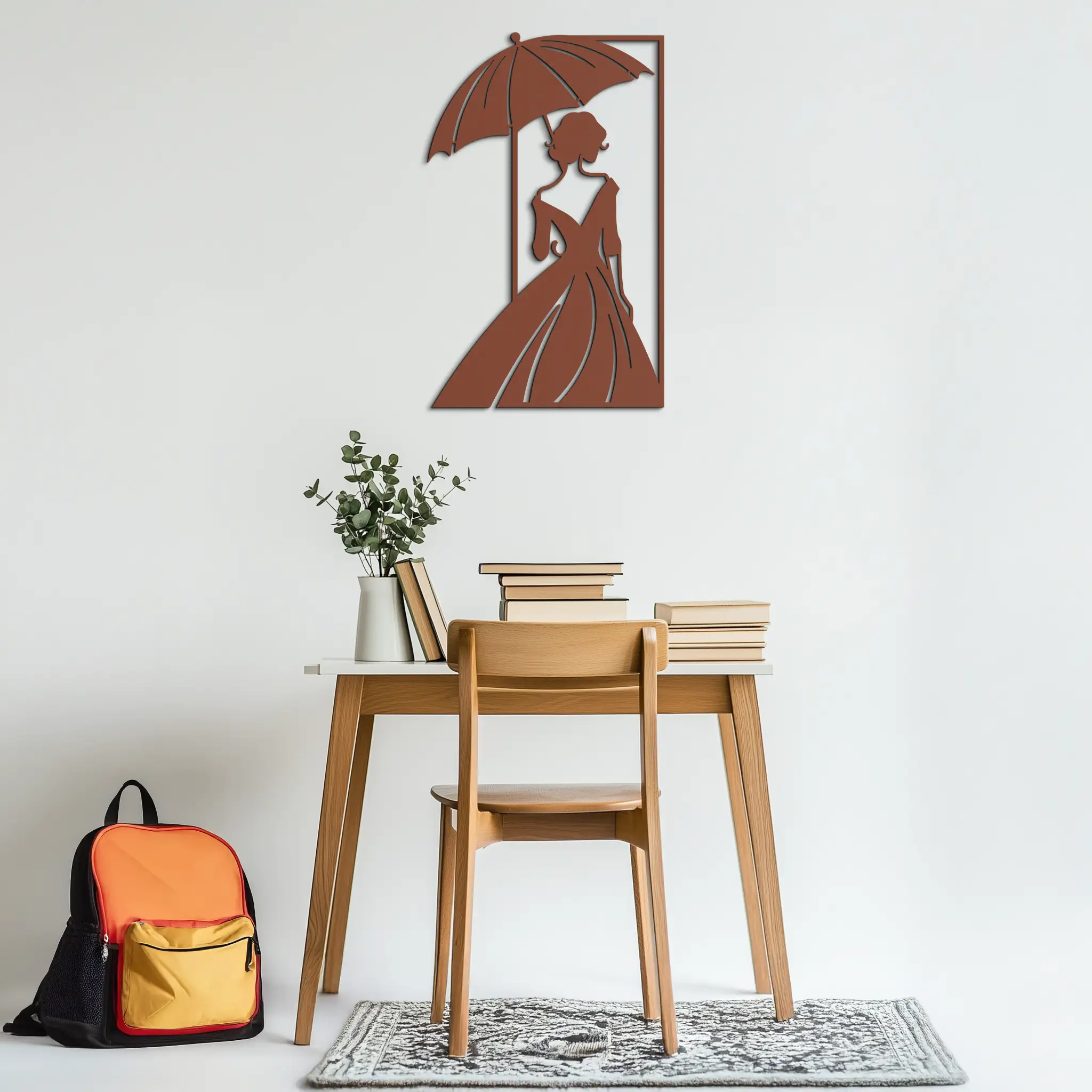 Modern Woman Silhouette Metal Wall Art – Elegant Female Figure Panel- KAF375