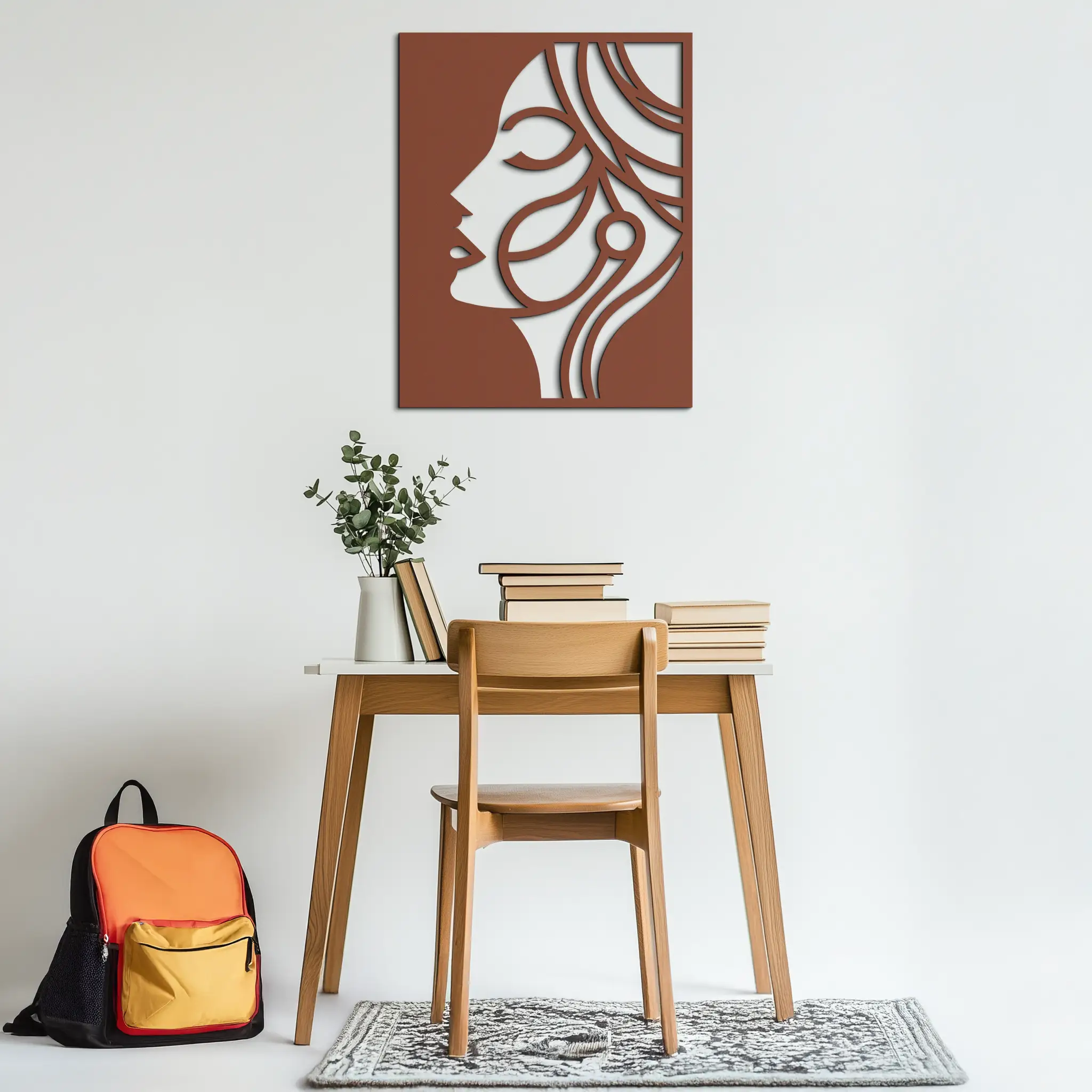 Female Silhouette Metal Wall Art – Elegant Abstract Woman Design for Modern Interiors- KAF393
