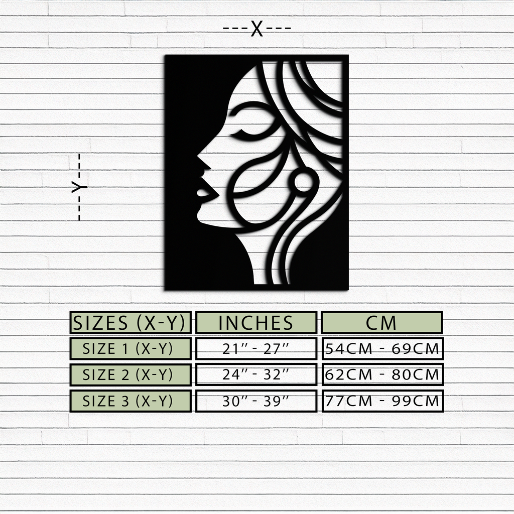 Female Silhouette Metal Wall Art – Elegant Abstract Woman Design for Modern Interiors- KAF393