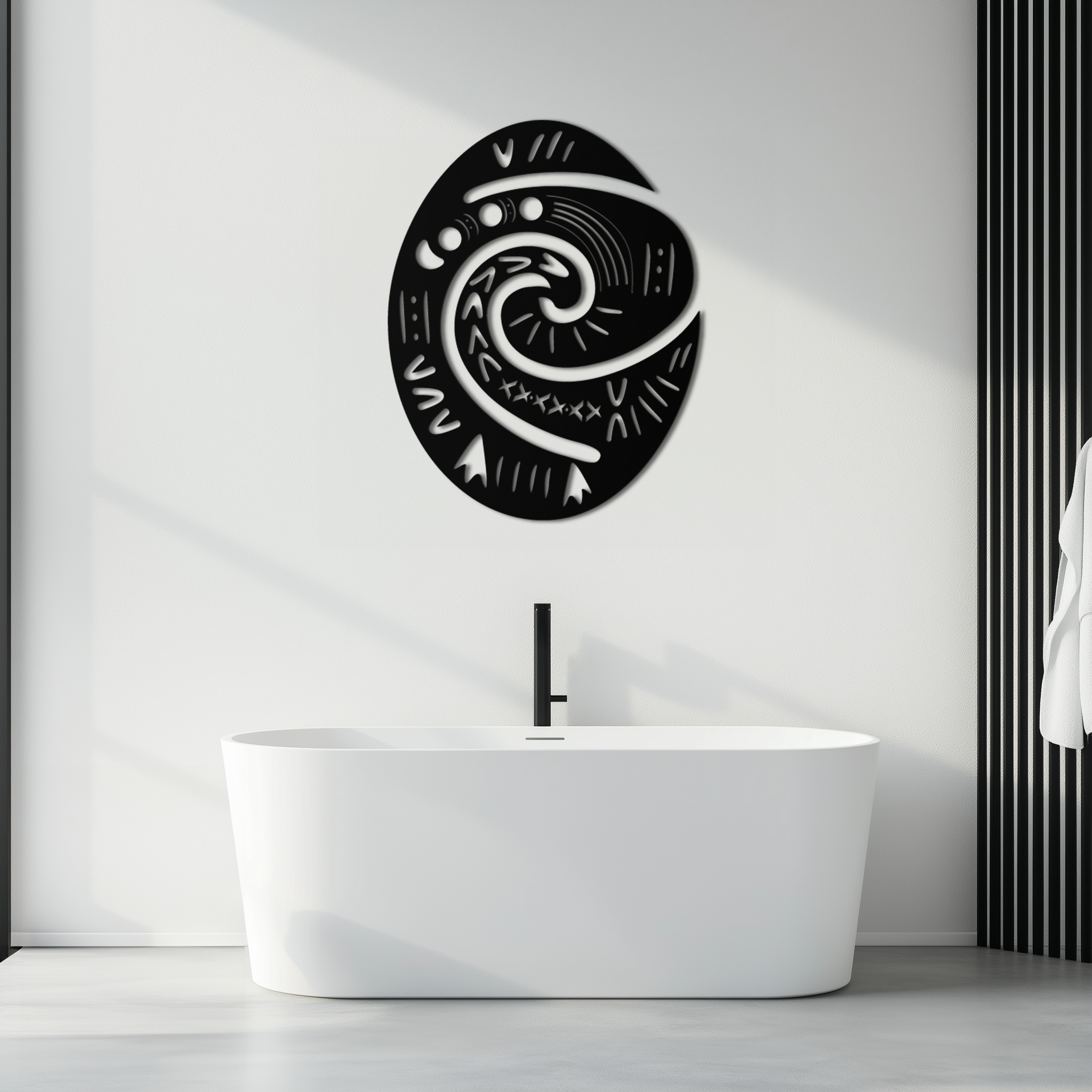 Te Fiti’s Heart  Metal Wall Art – Polynesian Spiral Symbol Decor for Home- KAF406