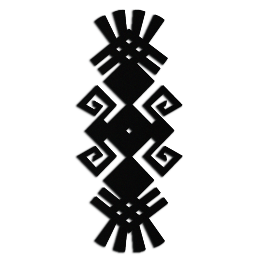 Tribal Ethnic Pattern Metal Wall Art – Abstract Geometric Black Steel Decor for Modern Bohemian Interiors- KAF432