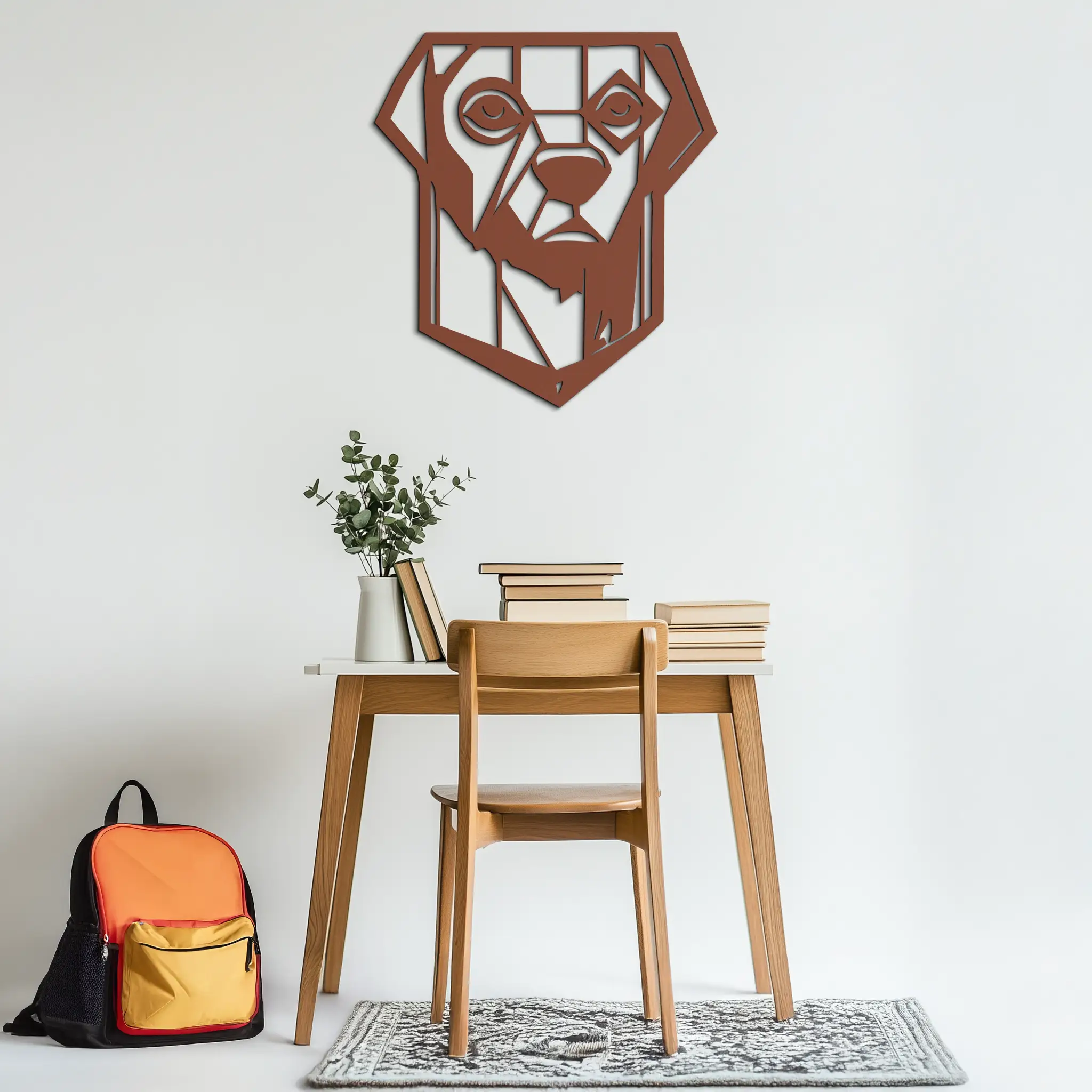 Geometric Dog Metal Wall Art - Modern Steel Animal Silhouette Decor - KAF468