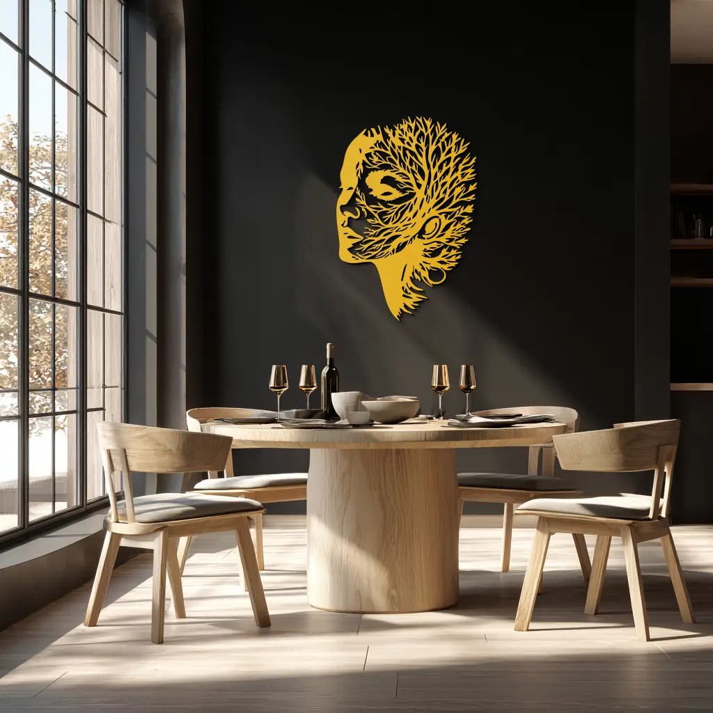 Tree Woman Metal Wall Art - Nature-Inspired Female Silhouette Decor- KAF472