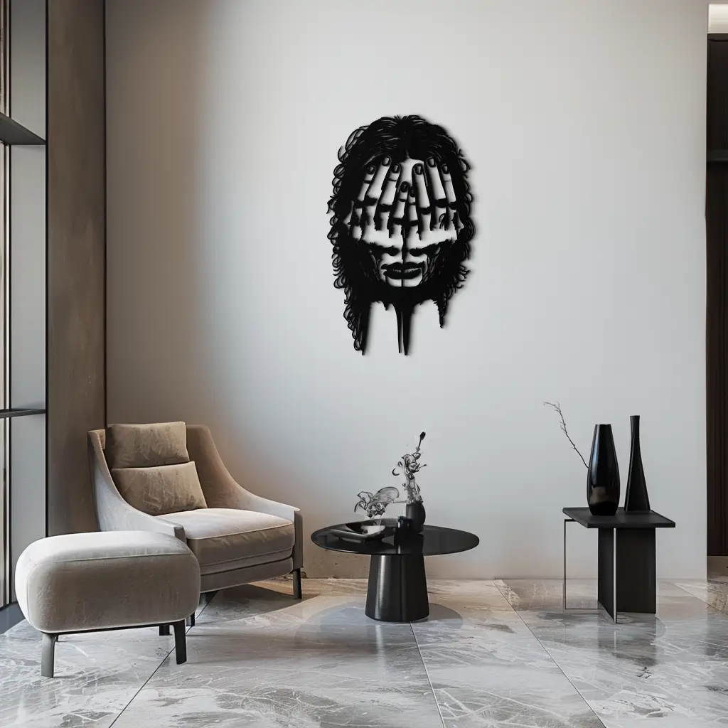 Schizophrenia Metal Wall Art - Dual Expression Steel Silhouette Decor- KAF473