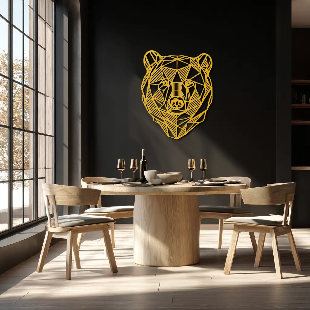 Bear Metal Wall Art - Wild Animal Steel Silhouette for Nature-Inspired Decor- KAF475