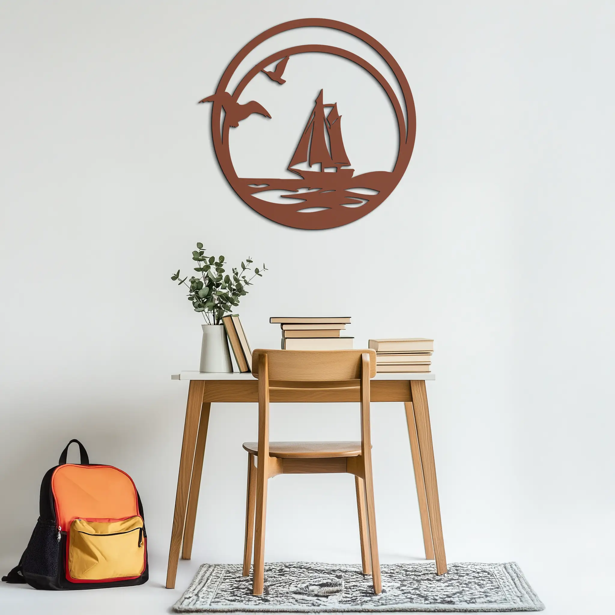 Sunset Silhouette Metal Wall Art - Mountain and Tree Steel Landscape Decor- KAF480