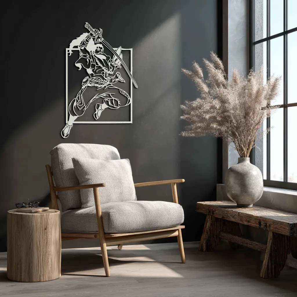 Yasuo Sword Silhouette Metal Wall Art - League of Legends-Inspired Steel Decor- KAF486