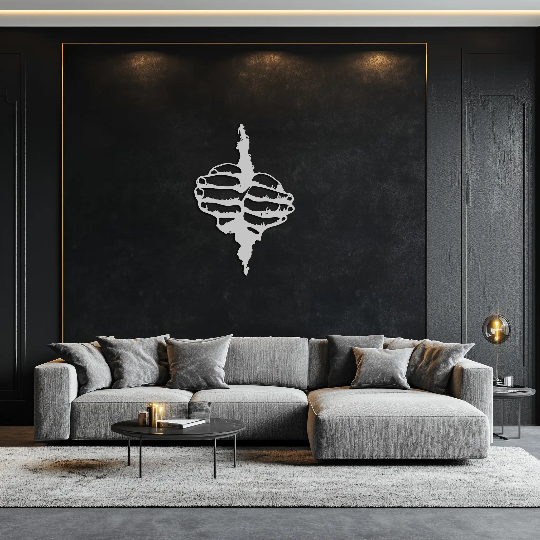 Freedom Hands Silhouette Metal Wall Art – Black Steel Inspirational Home Decor- KAF488