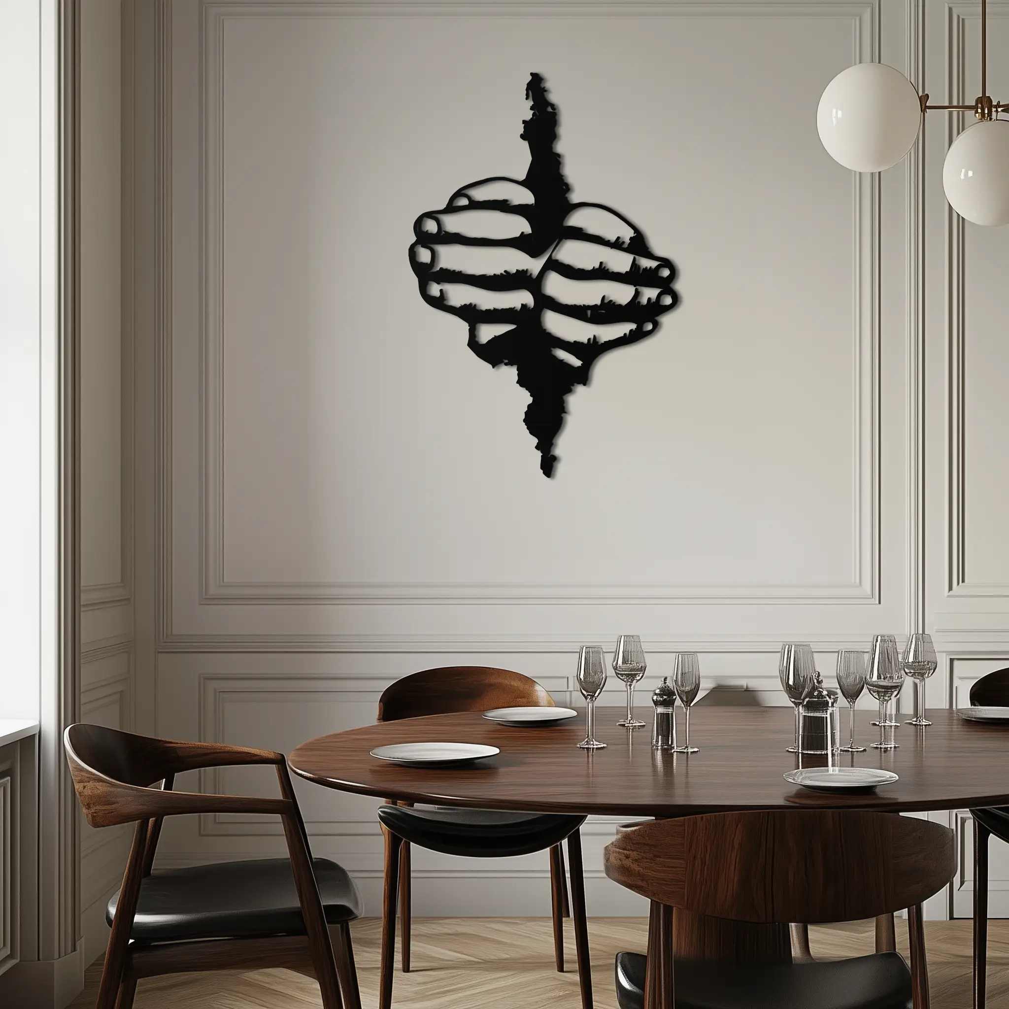 Freedom Hands Silhouette Metal Wall Art – Black Steel Inspirational Home Decor- KAF488