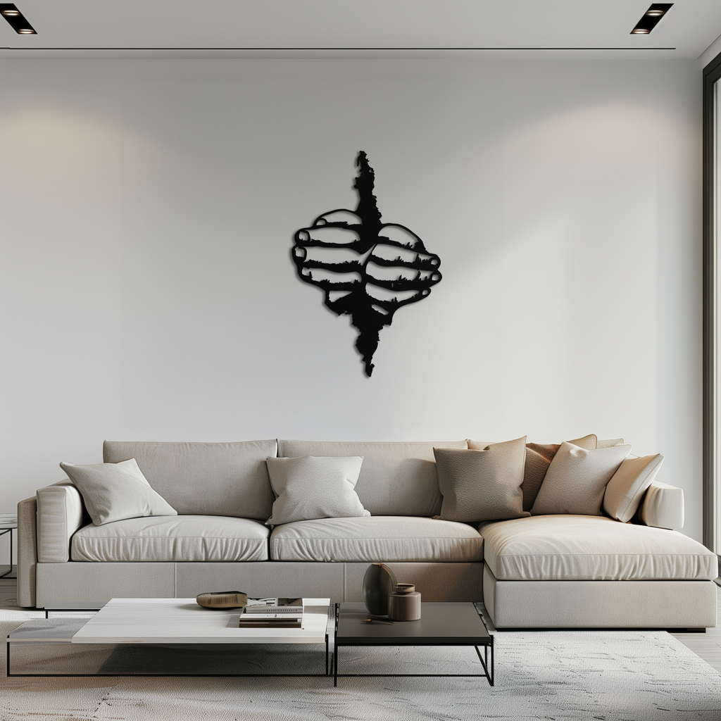 Freedom Hands Silhouette Metal Wall Art – Black Steel Inspirational Home Decor- KAF488