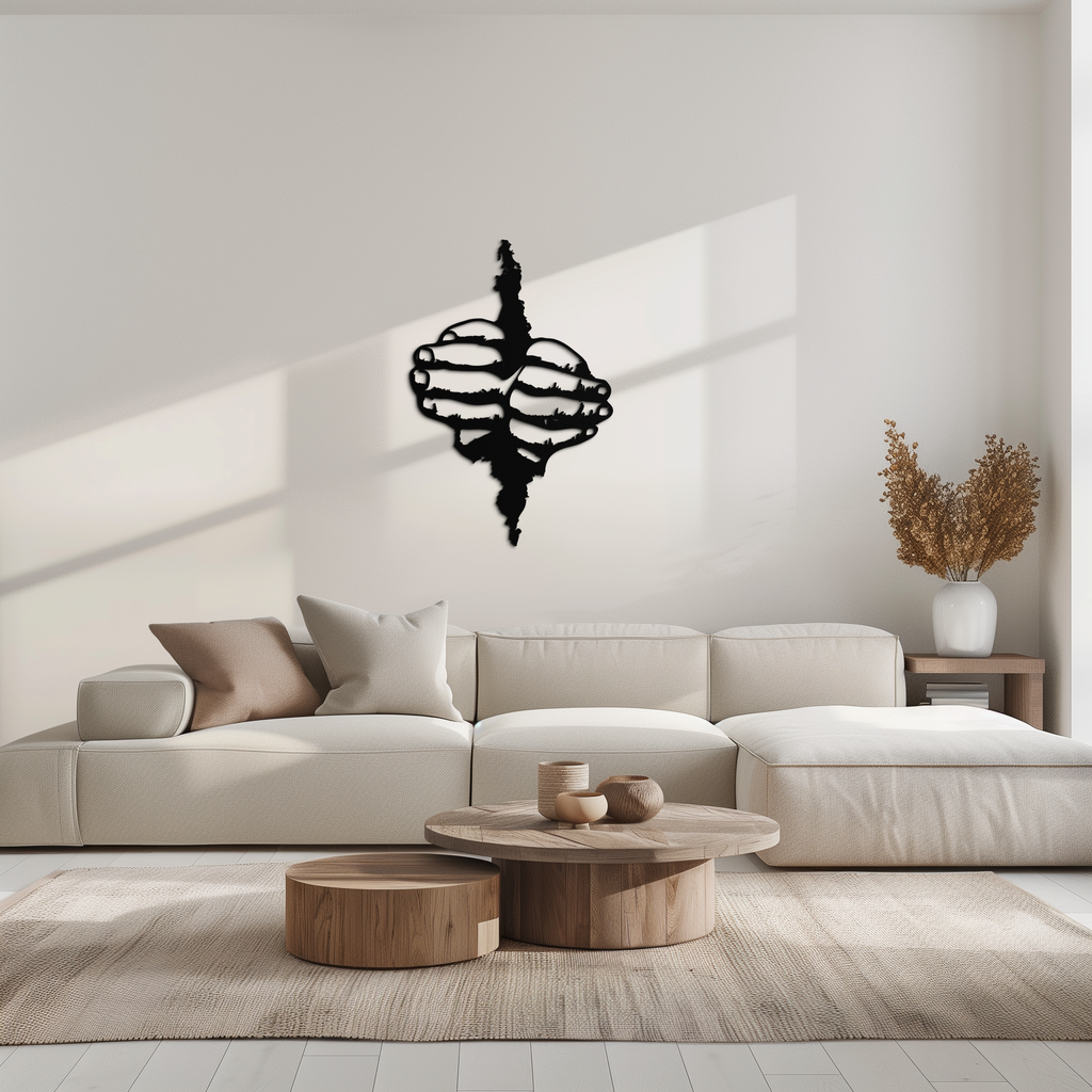 Freedom Hands Silhouette Metal Wall Art – Black Steel Inspirational Home Decor- KAF488