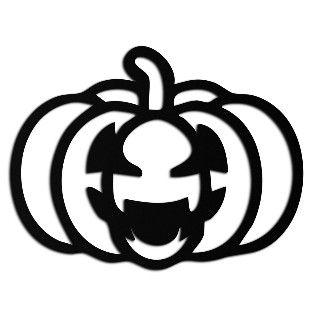 Pumpkin Halloween Metal Wall Art – Spooky Jack O'Lantern Black Decor- KAF500