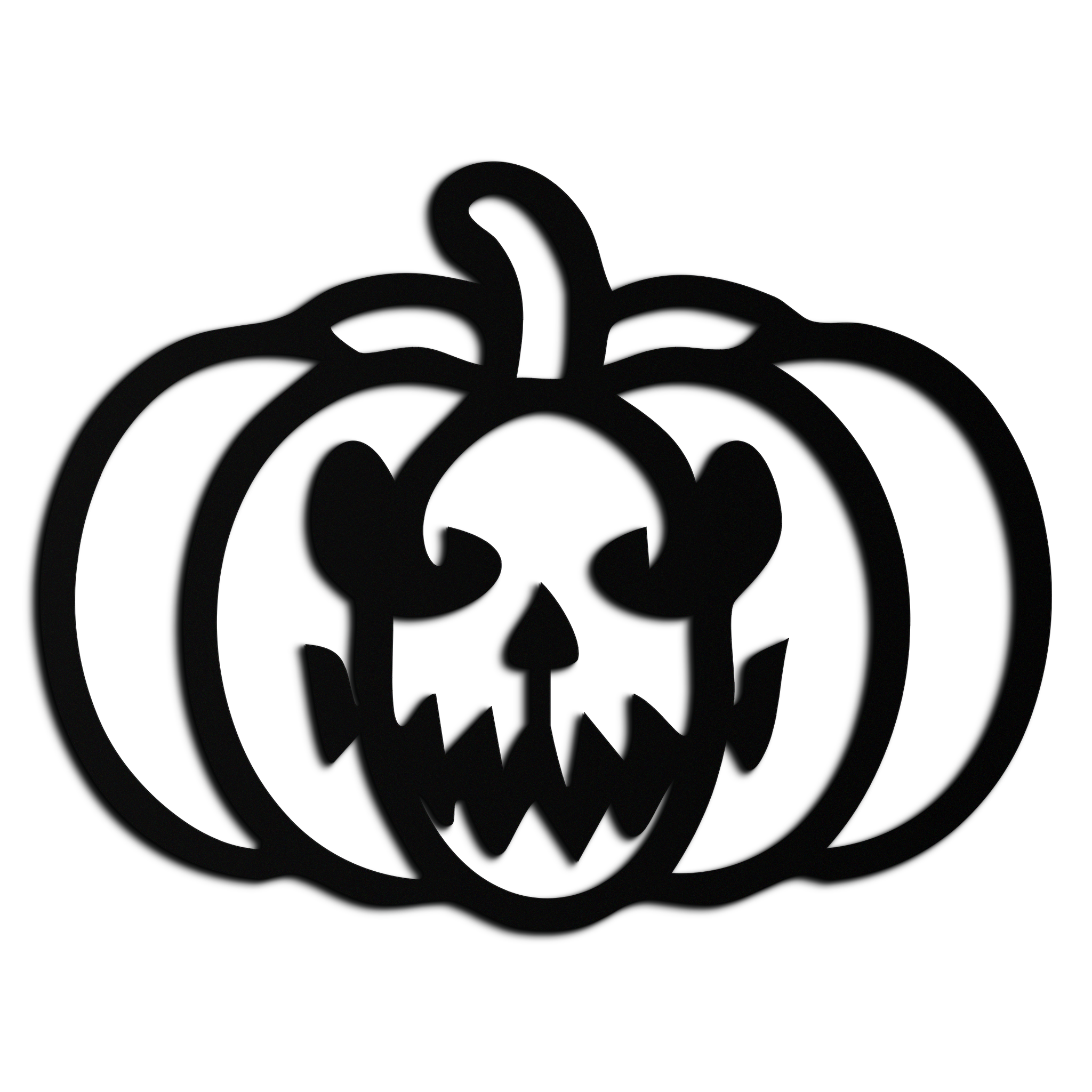 Scary Pumpkin Face Metal Wall Art – Black Steel Halloween Decor- KAF507