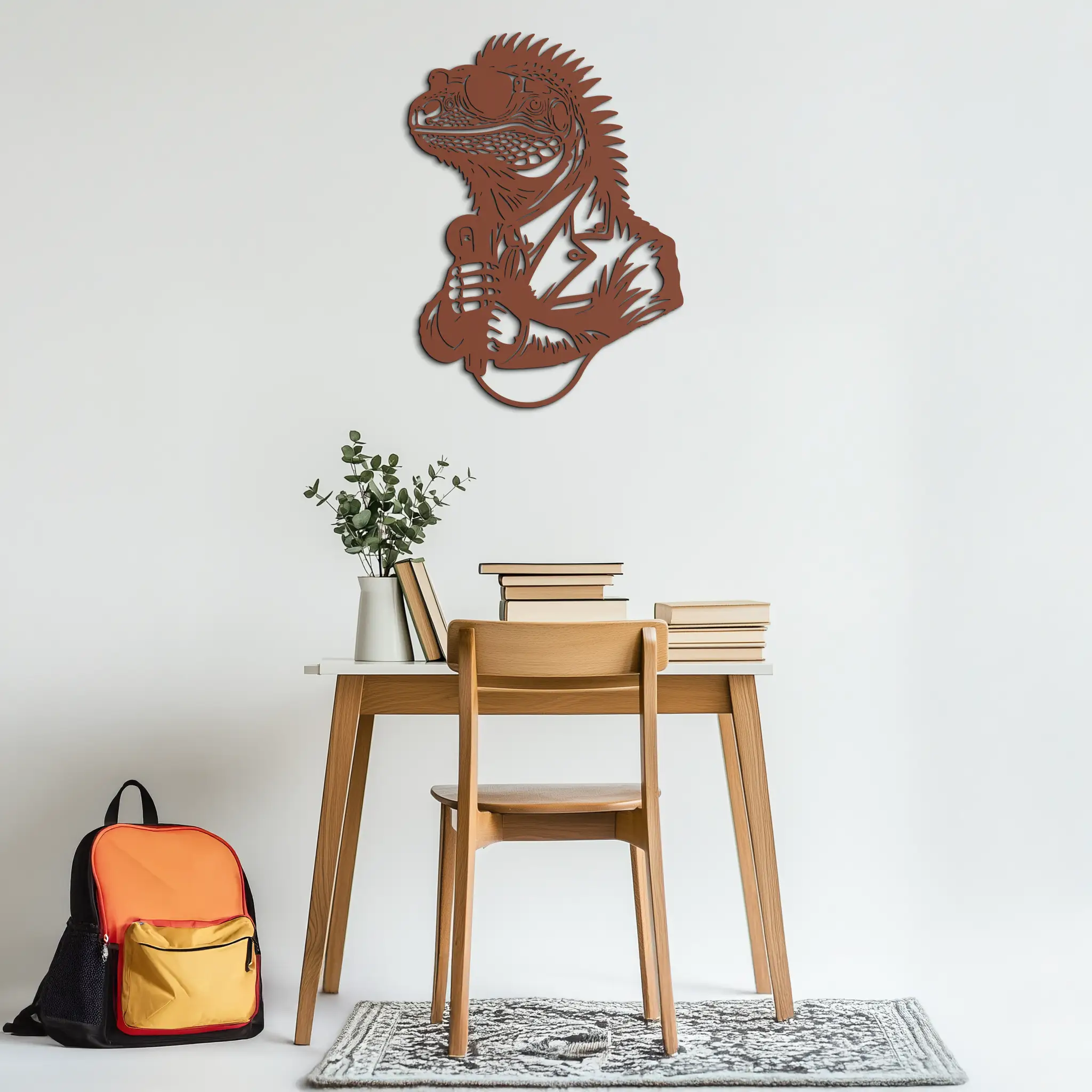 Cool Lizard Metal Wall Art – Unique Reptile Selfie Decor for Home and Office- KAF512