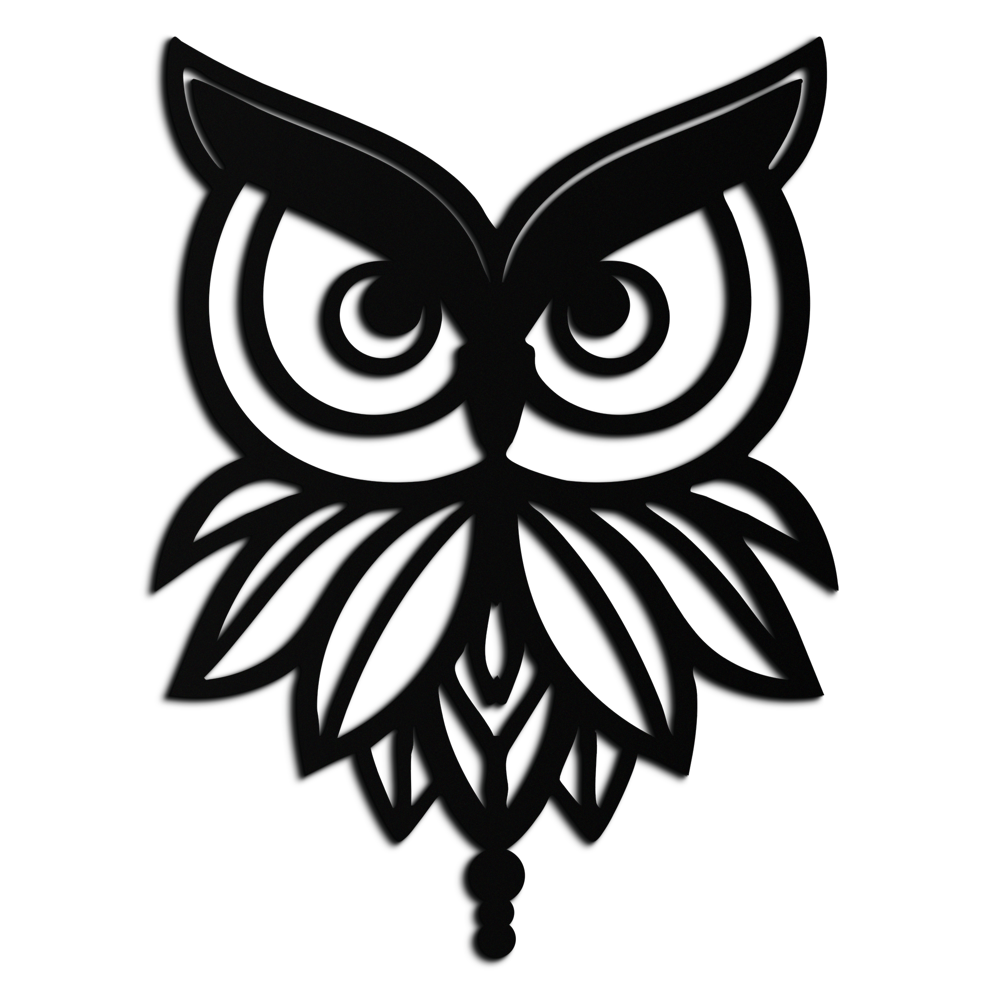 Owl Silhouette Metal Wall Art – Black Steel Bird Wall Decor for Modern Homes- KAF517