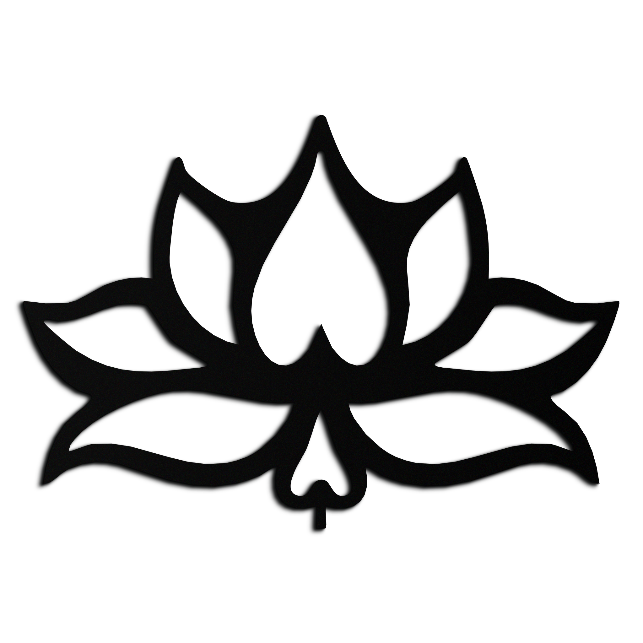 Lotus Flower Metal Wall Art – Modern Black Floral Wall Decor- KAF527