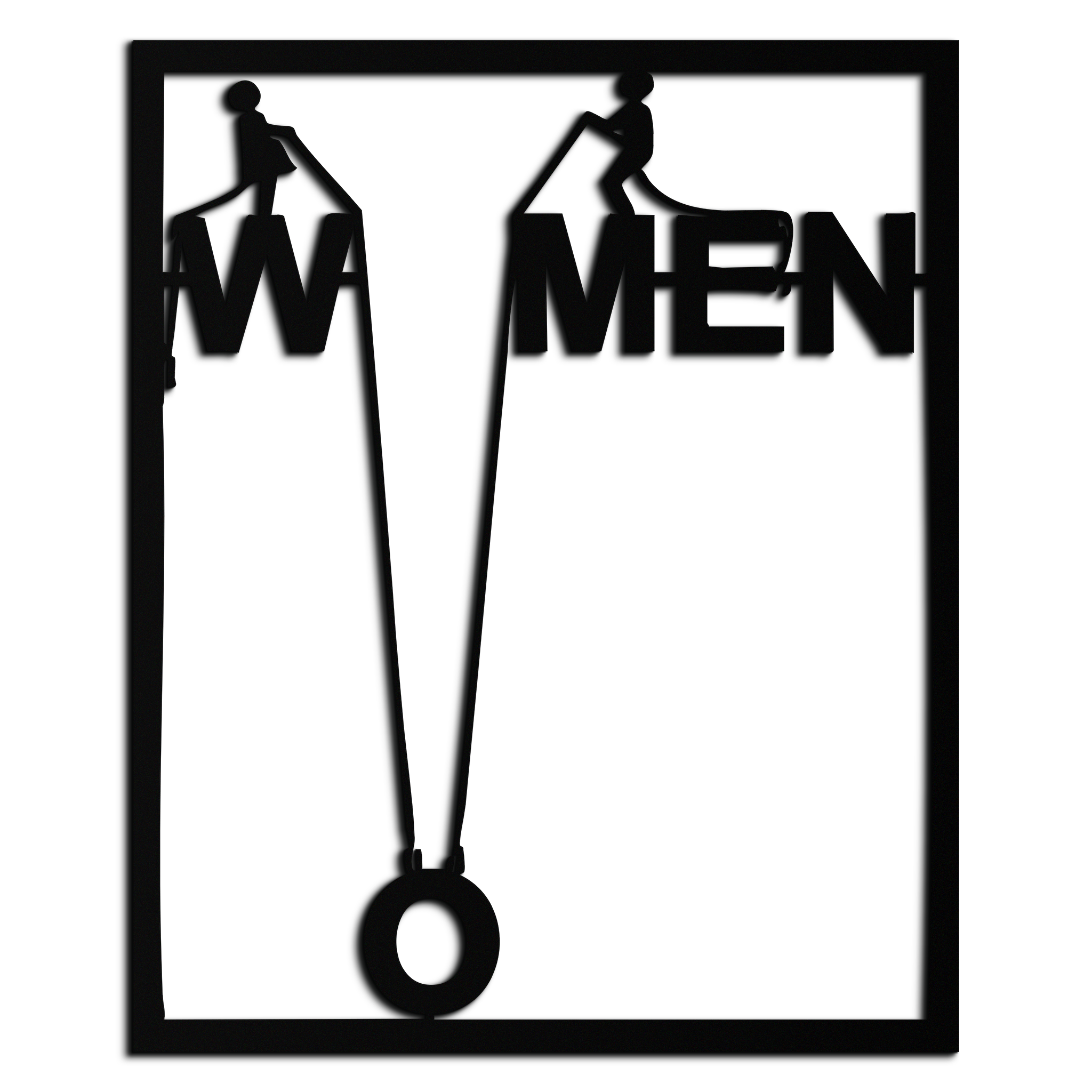 Minimalist "Women" Typography Metal Wall Art – Modern Black Statement Piece- KAF529