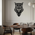 Artistic Owl Silhouette Metal Wall Art – Intricate Black Animal Decor- KAF546