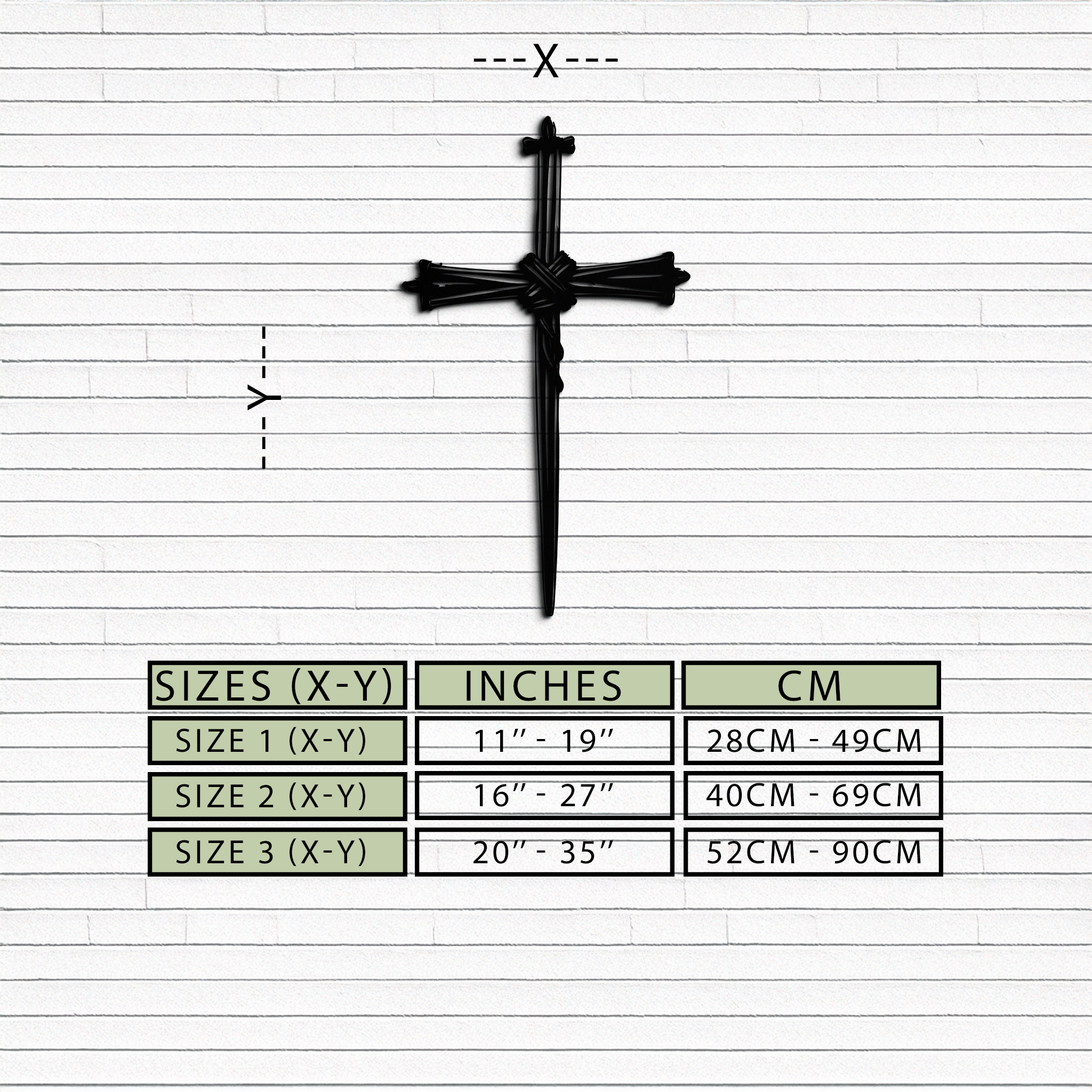Christian Barbed Wire Cross Metal Wall Art – Religious Rustic Home Decor- KAF553
