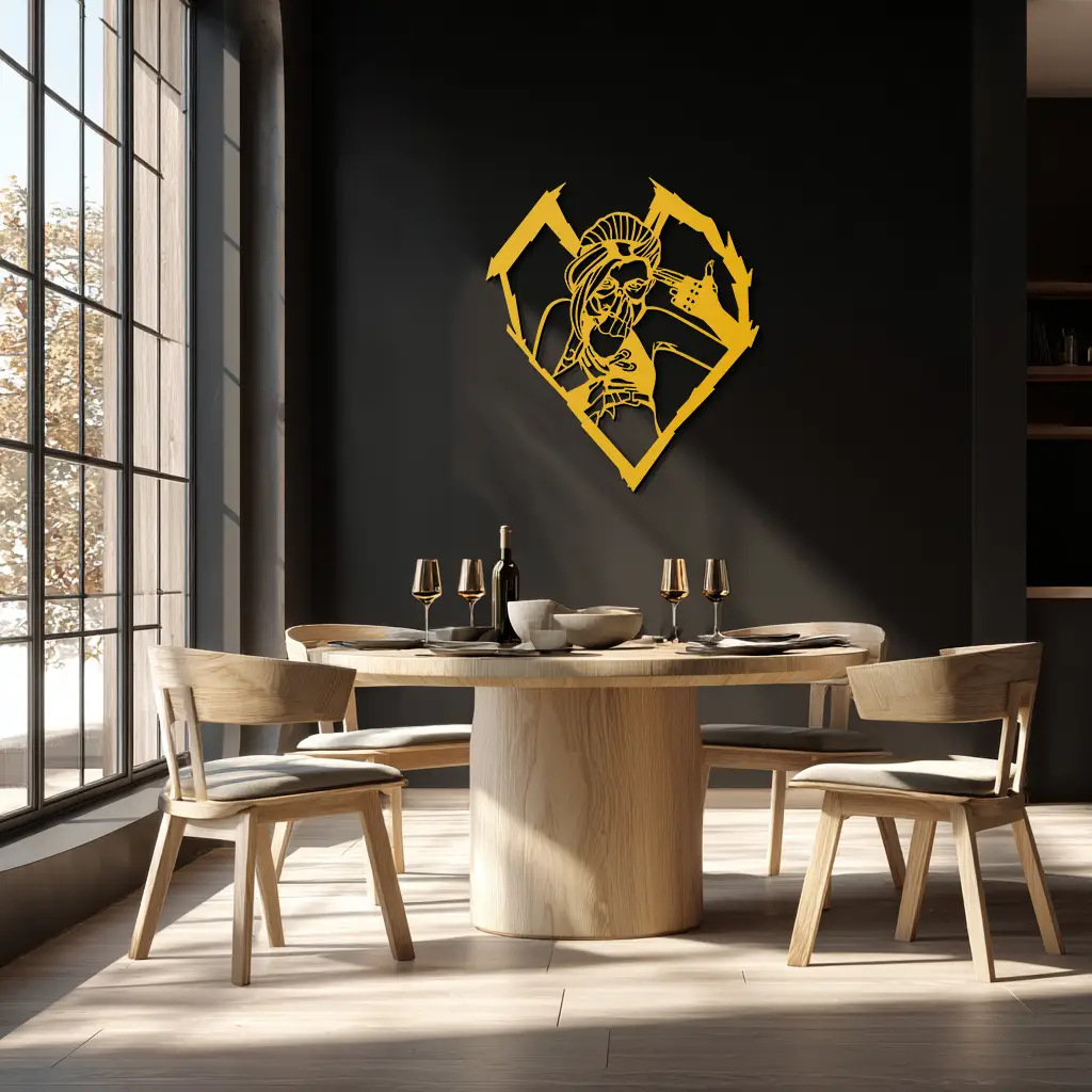 League of Legends Jinx Metal Wall Art – LOL Character Black Metal Decor- KAF560