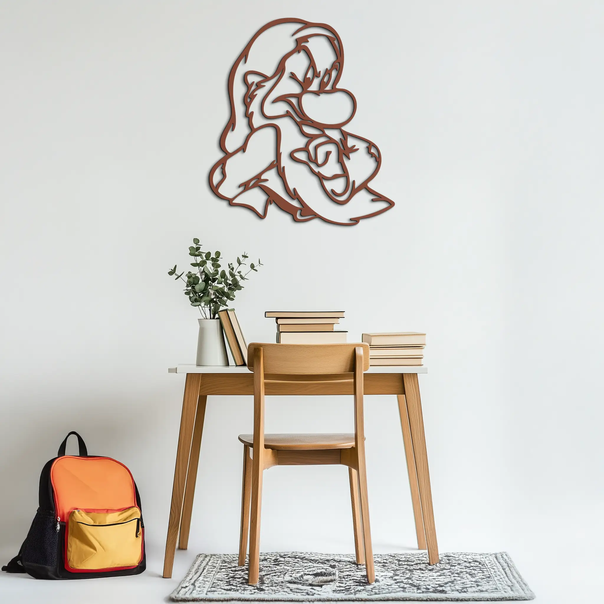 Grumpy Dwarf Metal Wall Art – Whimsical Cartoon-Inspired Metal Silhouette Décor- KAF577
