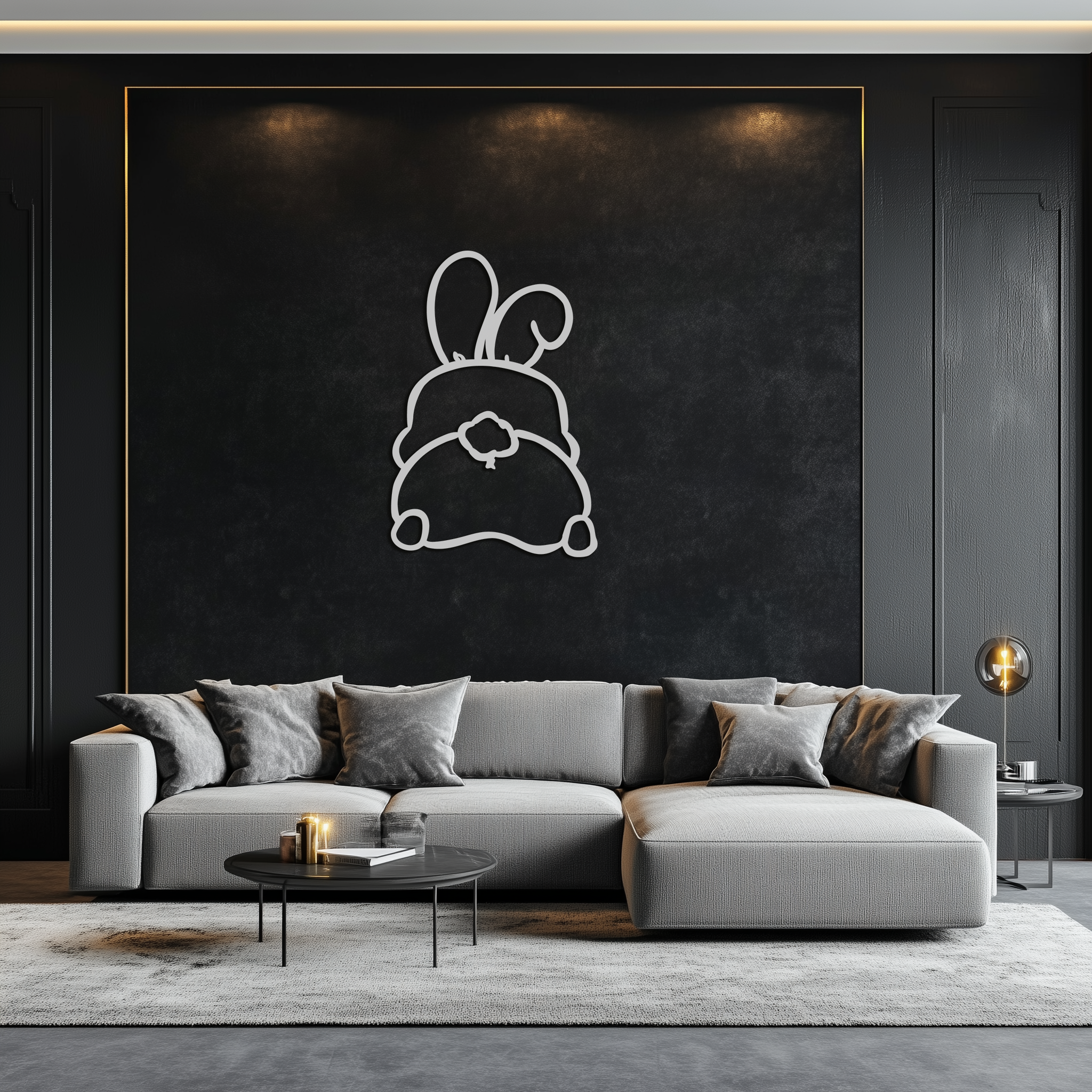 Funny Bunny Butt Metal Wall Art – Playful Easter Rabbit Decor- KAF622