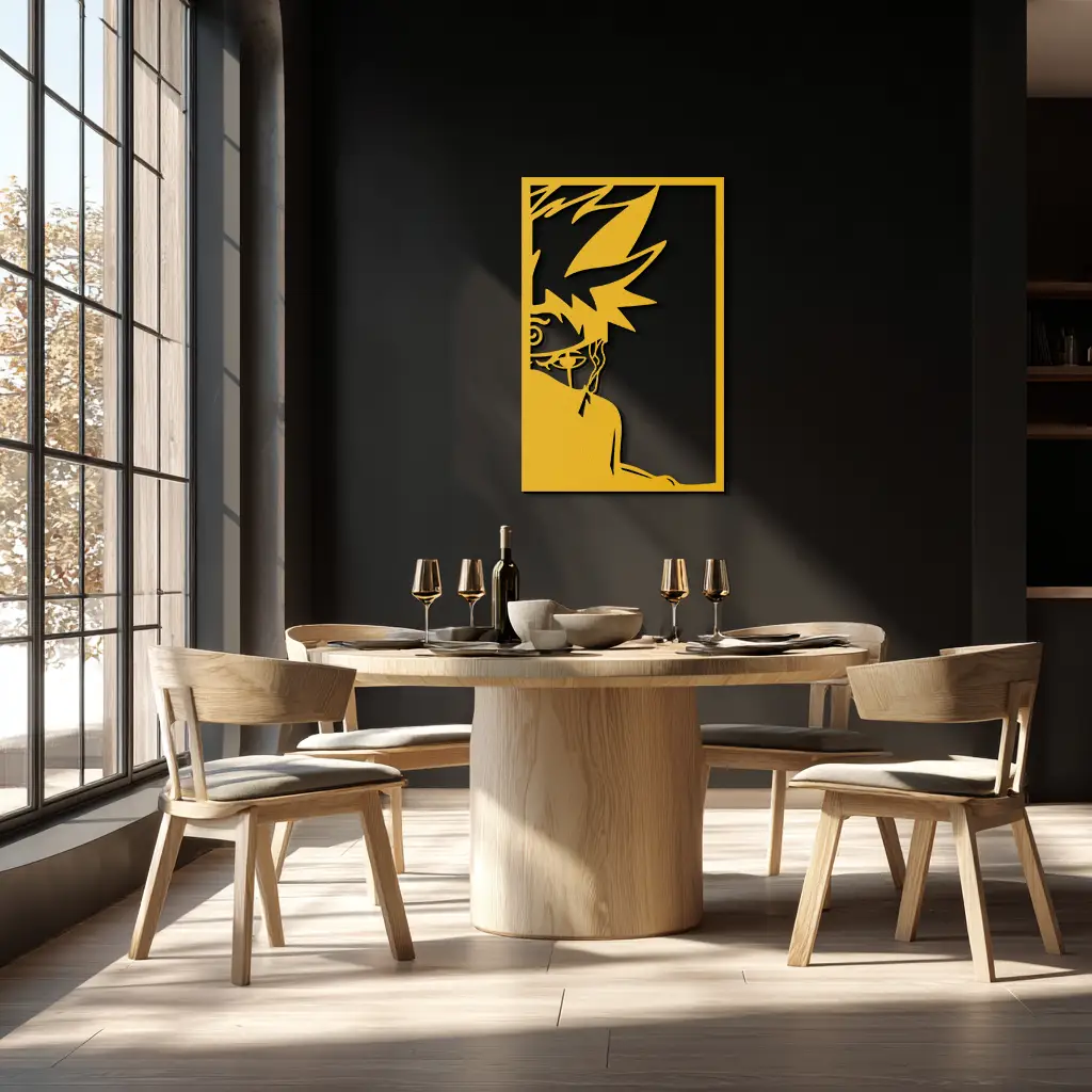 Naruto Inspired Metal Wall Art – Minimalist Ninja Silhouette Panel- KAF624