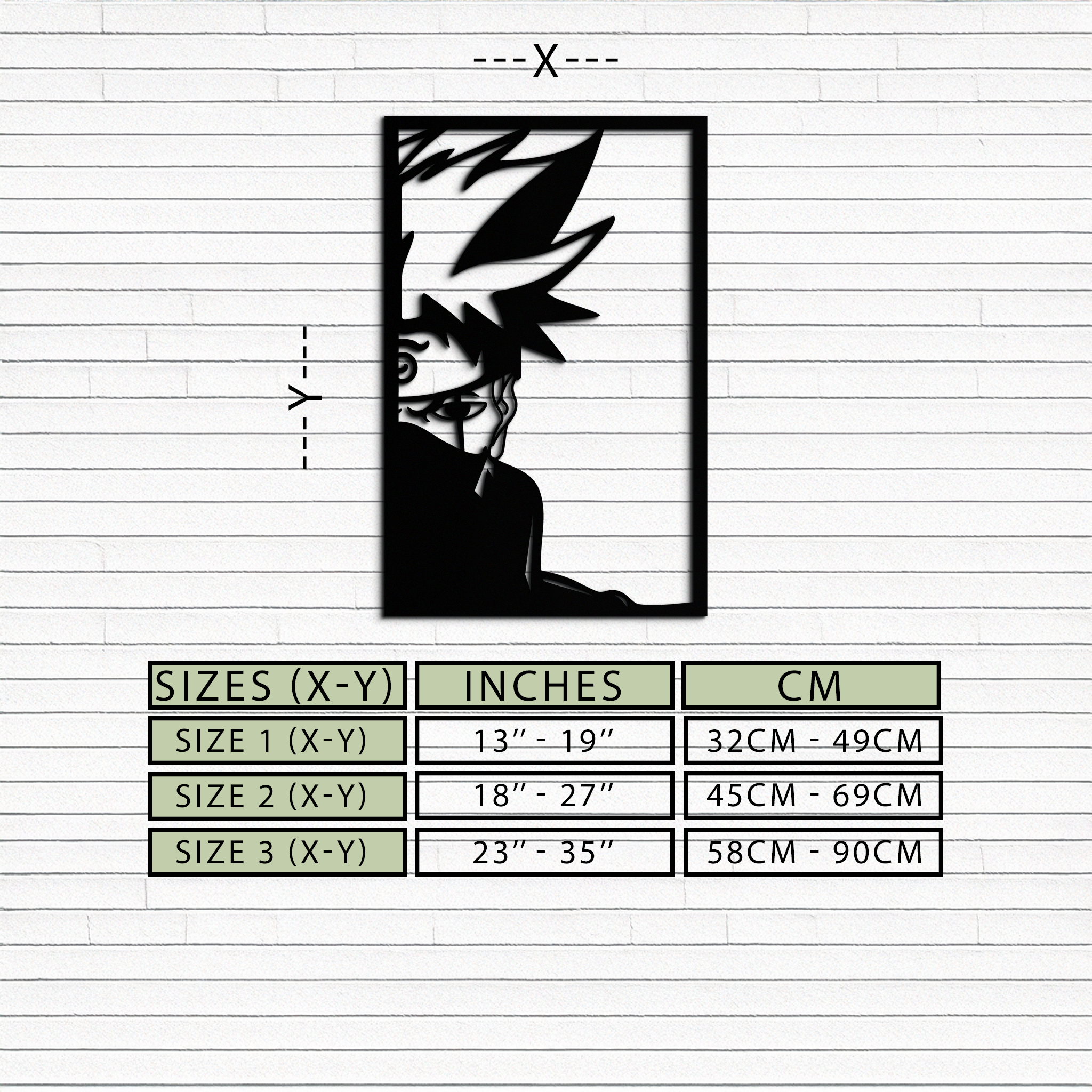 Naruto Inspired Metal Wall Art – Minimalist Ninja Silhouette Panel- KAF624
