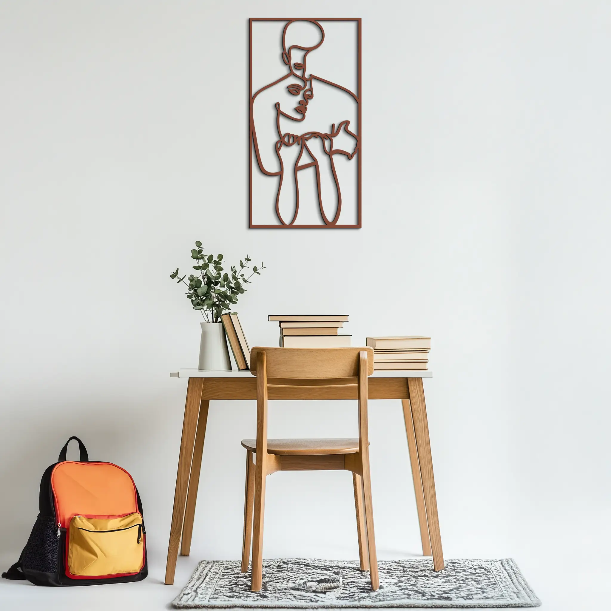 act Couple Line Art Metal Wall Decor Abstr– Modern Minimalist Love Artwork- KAF625