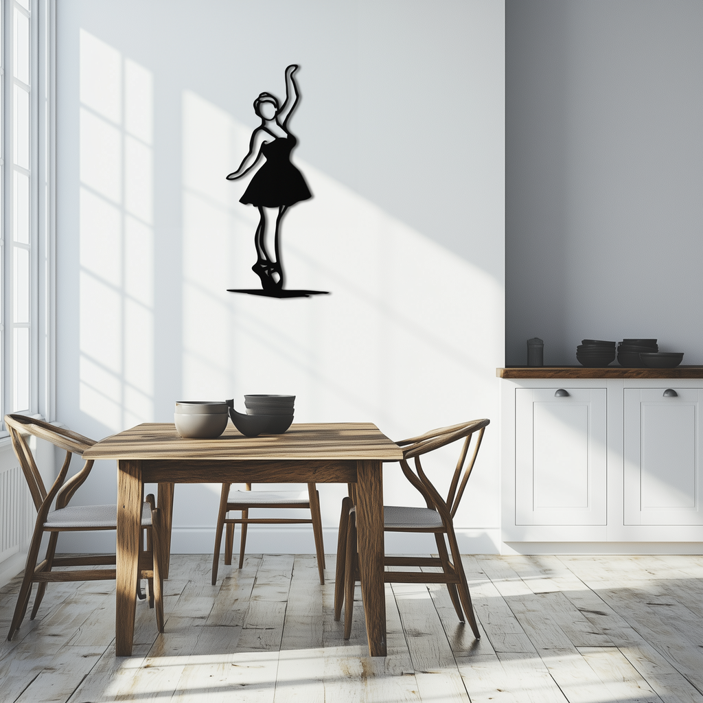 Elegant Ballerina Metal Wall Art – Graceful Dance Silhouette for Home Decor- KAF626