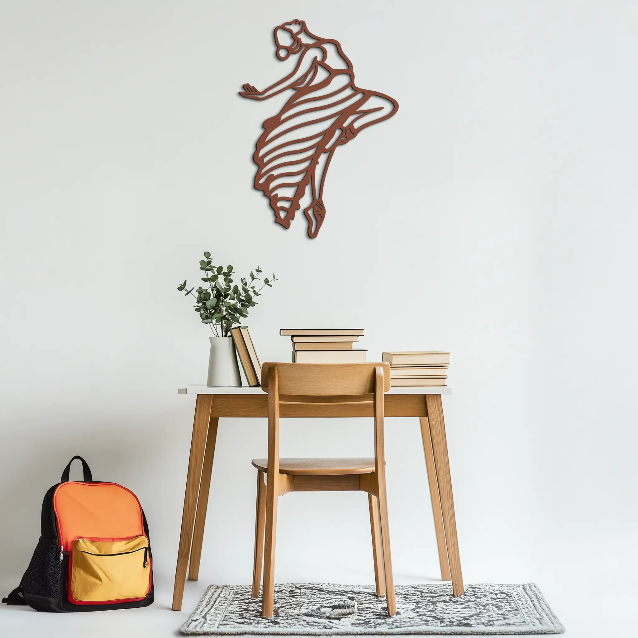 Dancing Woman Metal Wall Art – Graceful Silhouette Décor for Artistic Spaces- KAF648